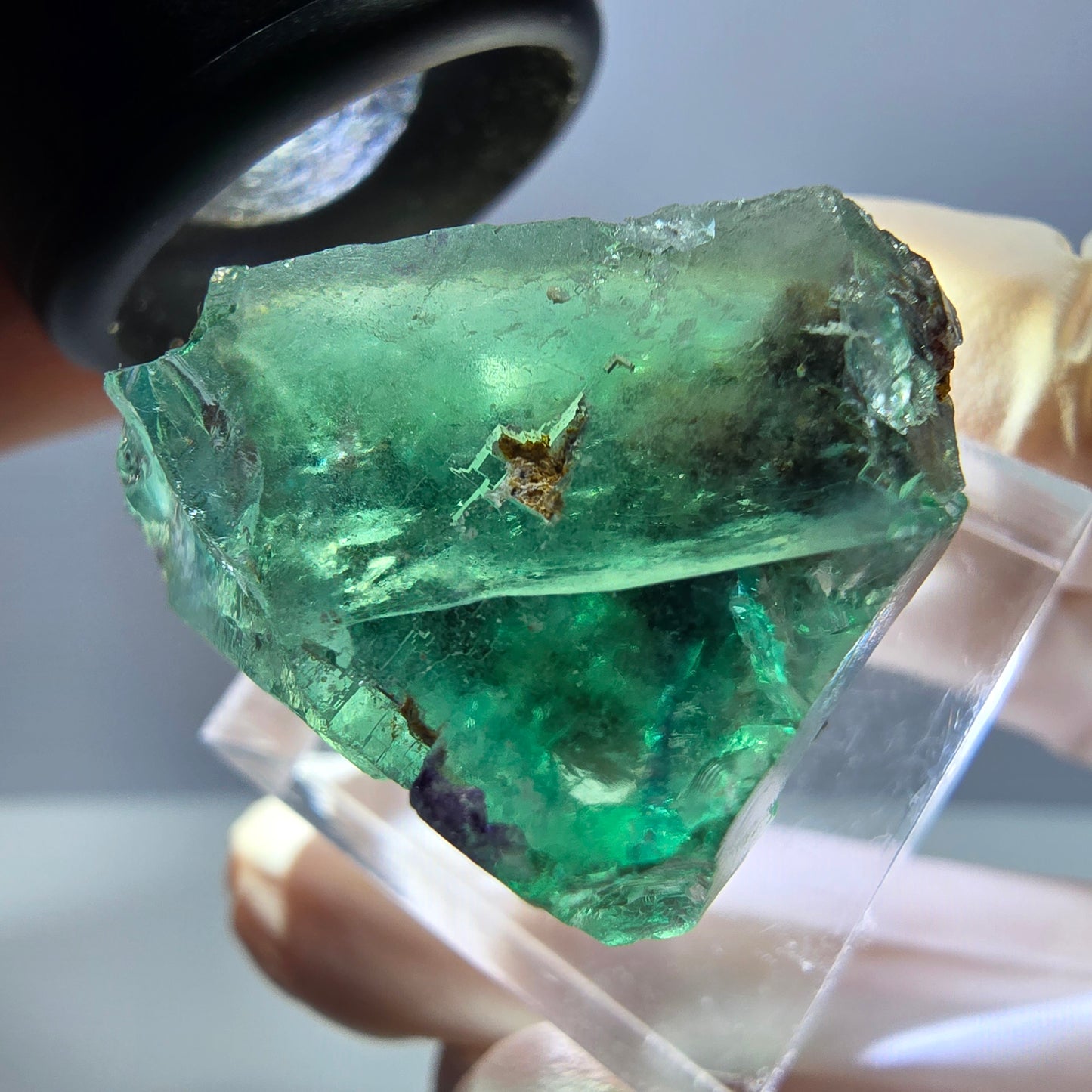 Klarer Phantom Fluorit Würfel parkettiert, grün Okorusu, Namibia 28*20*19mm