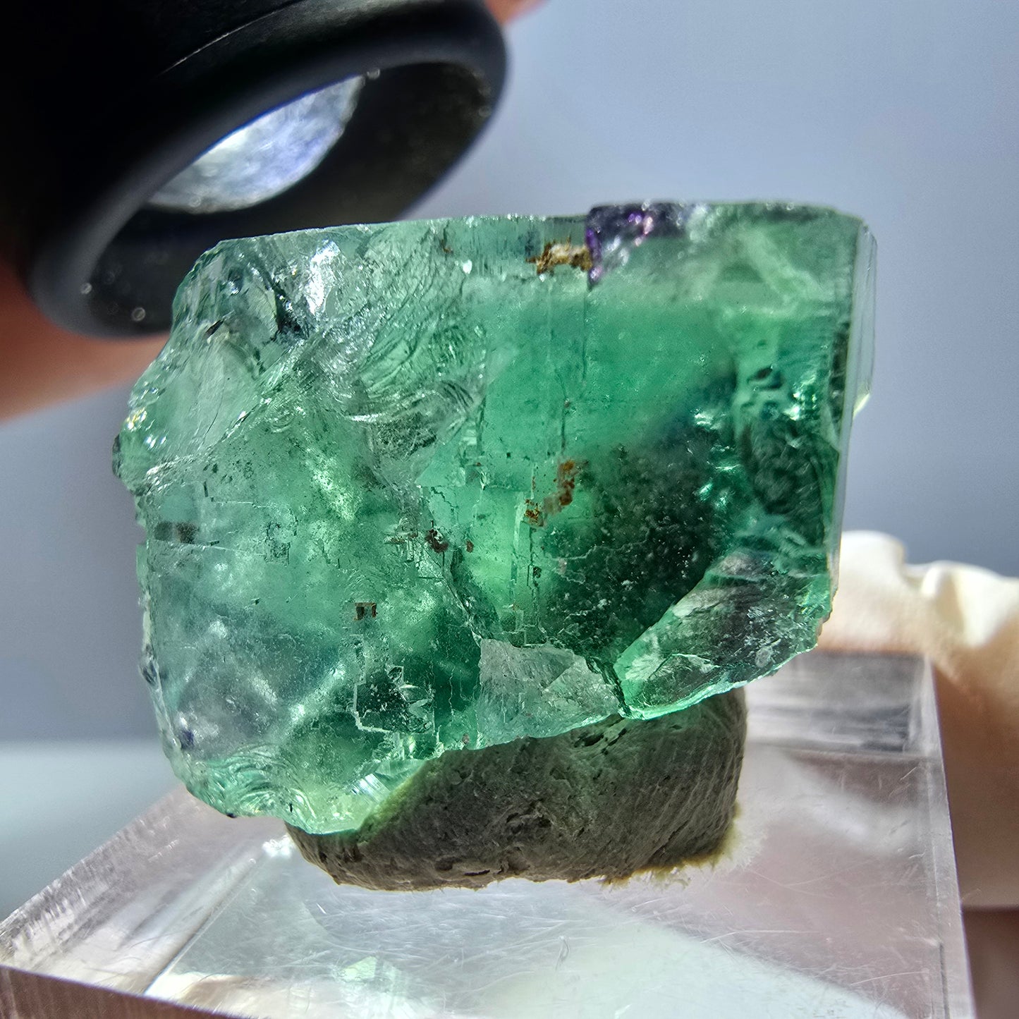 Klarer Phantom Fluorit Würfel parkettiert, grün Okorusu, Namibia 28*20*19mm