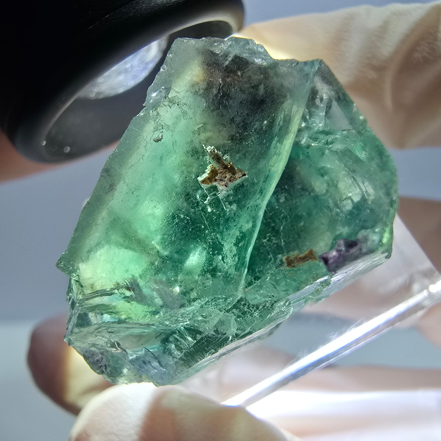 Klarer Phantom Fluorit Würfel parkettiert, grün Okorusu, Namibia 28*20*19mm