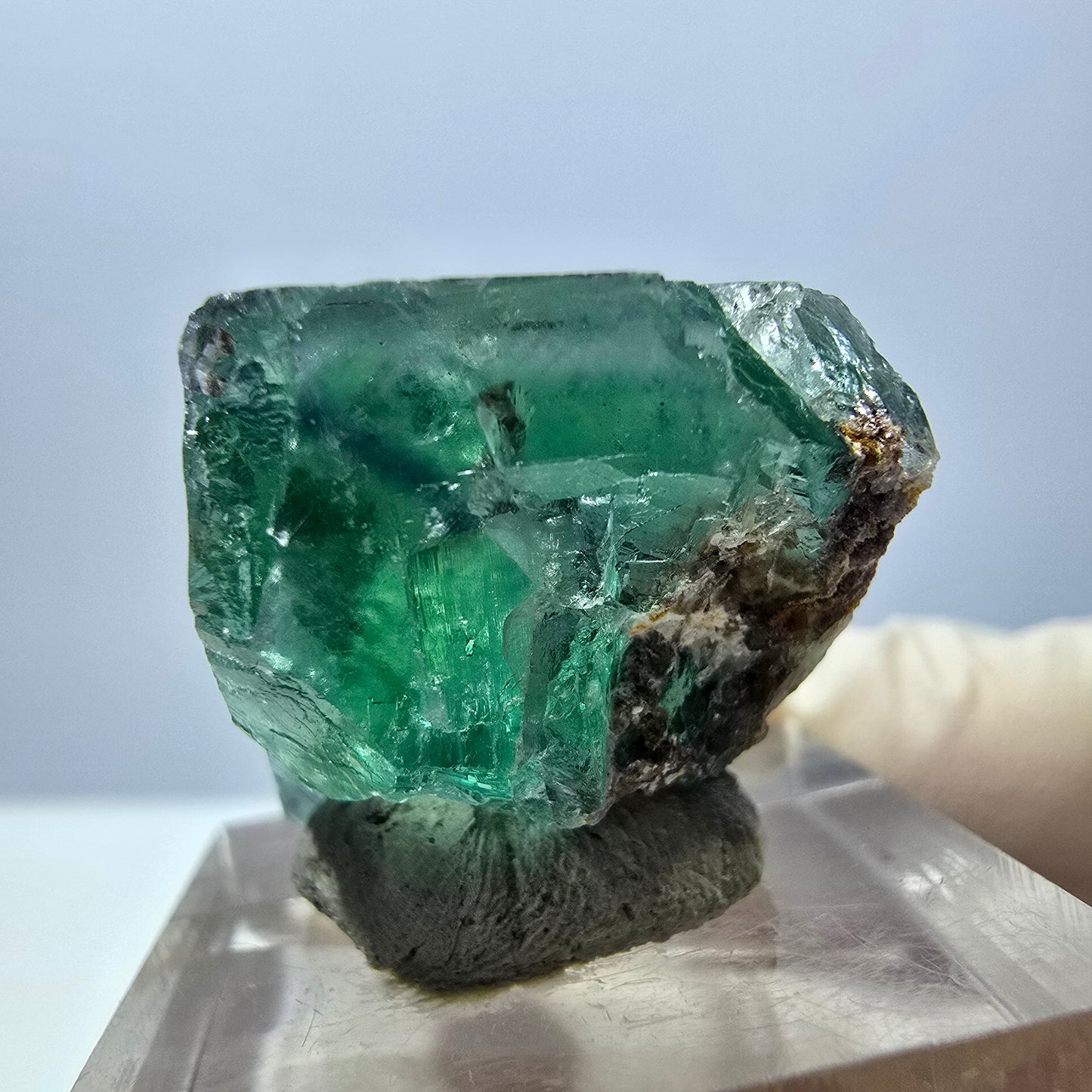 Klarer Phantom Fluorit Würfel parkettiert, grün Okorusu, Namibia 28*20*19mm