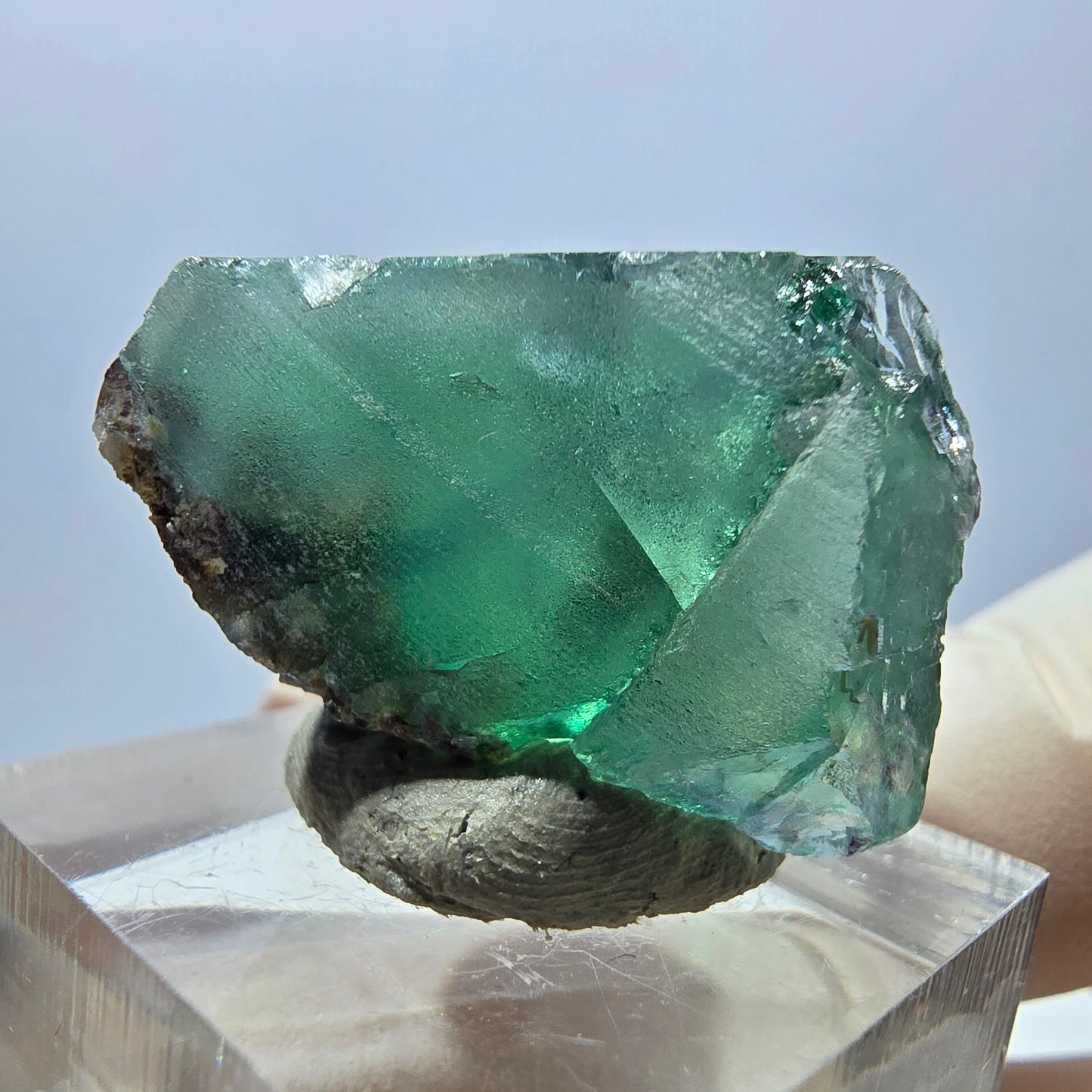 Klarer Phantom Fluorit Würfel parkettiert, grün Okorusu, Namibia 28*20*19mm
