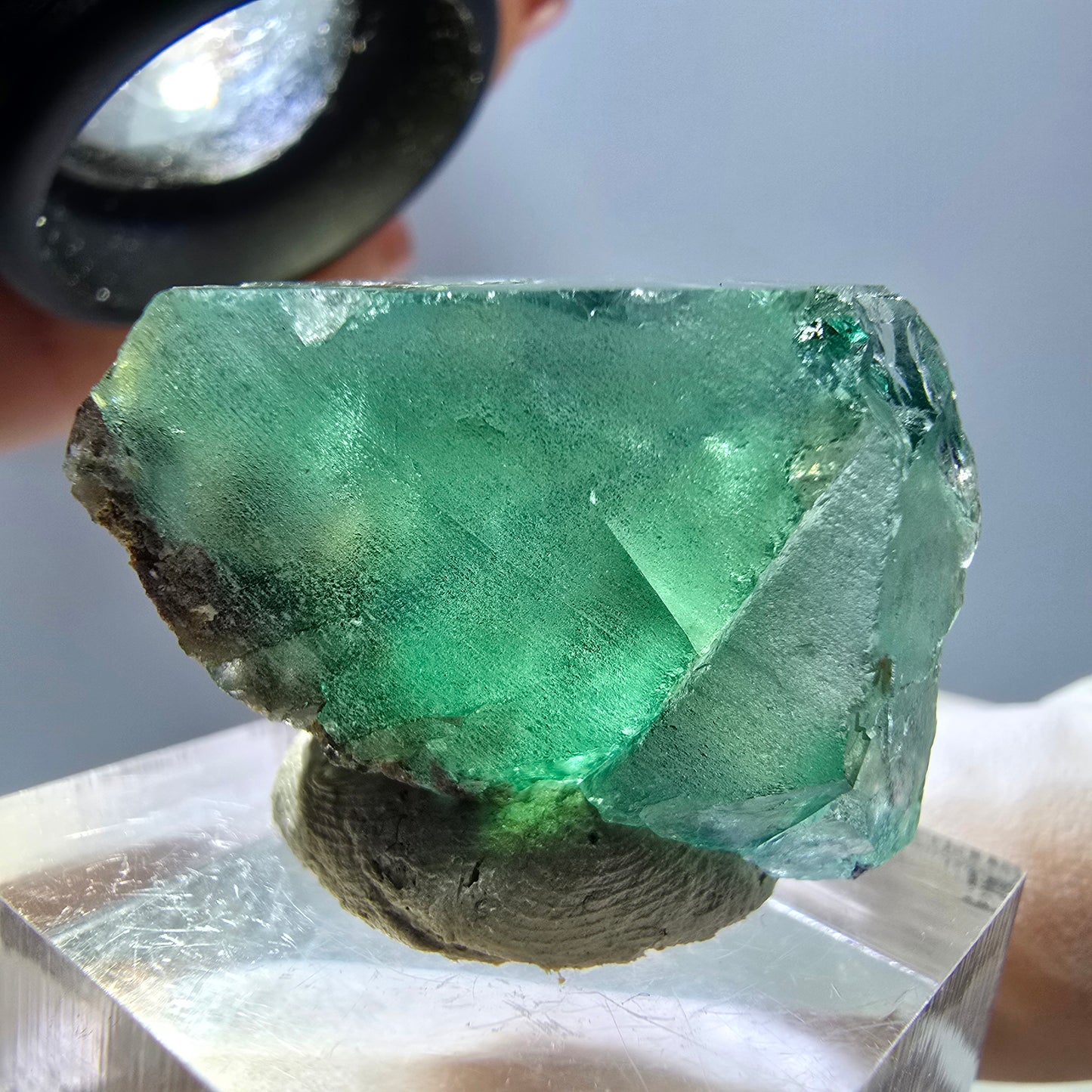 Klarer Phantom Fluorit Würfel parkettiert, grün Okorusu, Namibia 28*20*19mm