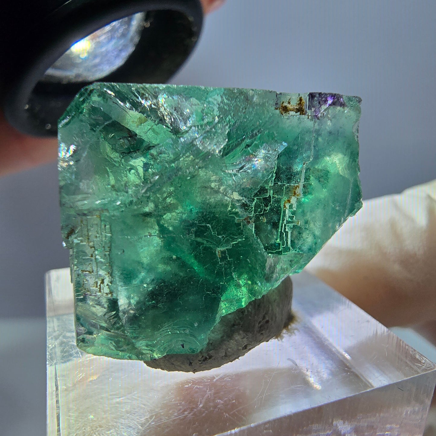 Klarer Phantom Fluorit Würfel parkettiert, grün Okorusu, Namibia 28*20*19mm