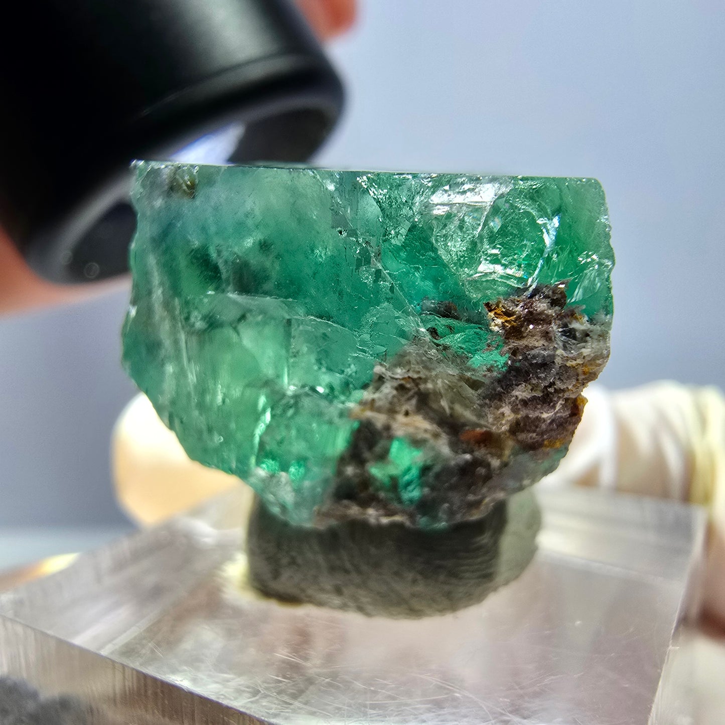 Klarer Phantom Fluorit Würfel parkettiert, grün Okorusu, Namibia 28*20*19mm