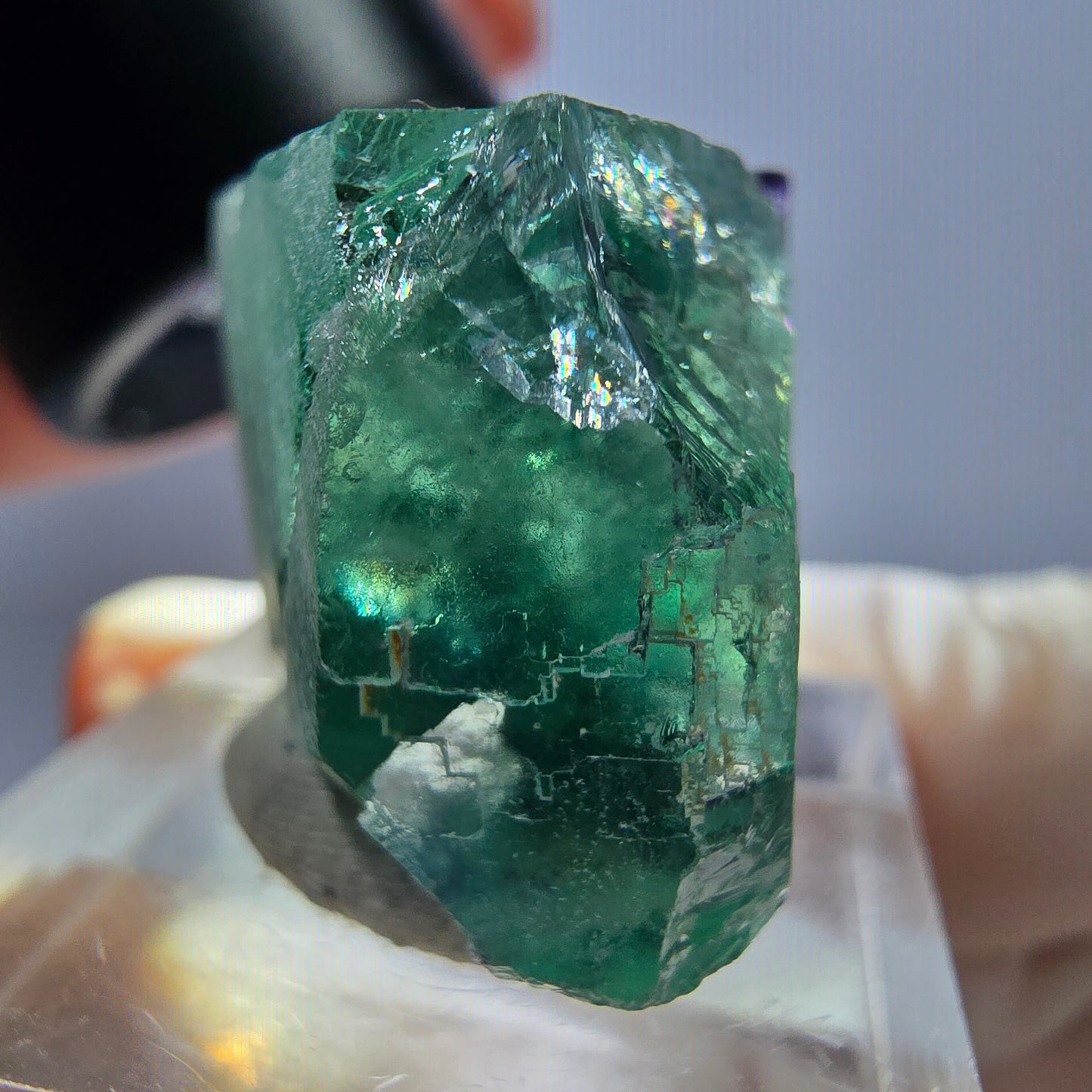 Klarer Phantom Fluorit Würfel parkettiert, grün Okorusu, Namibia 28*20*19mm
