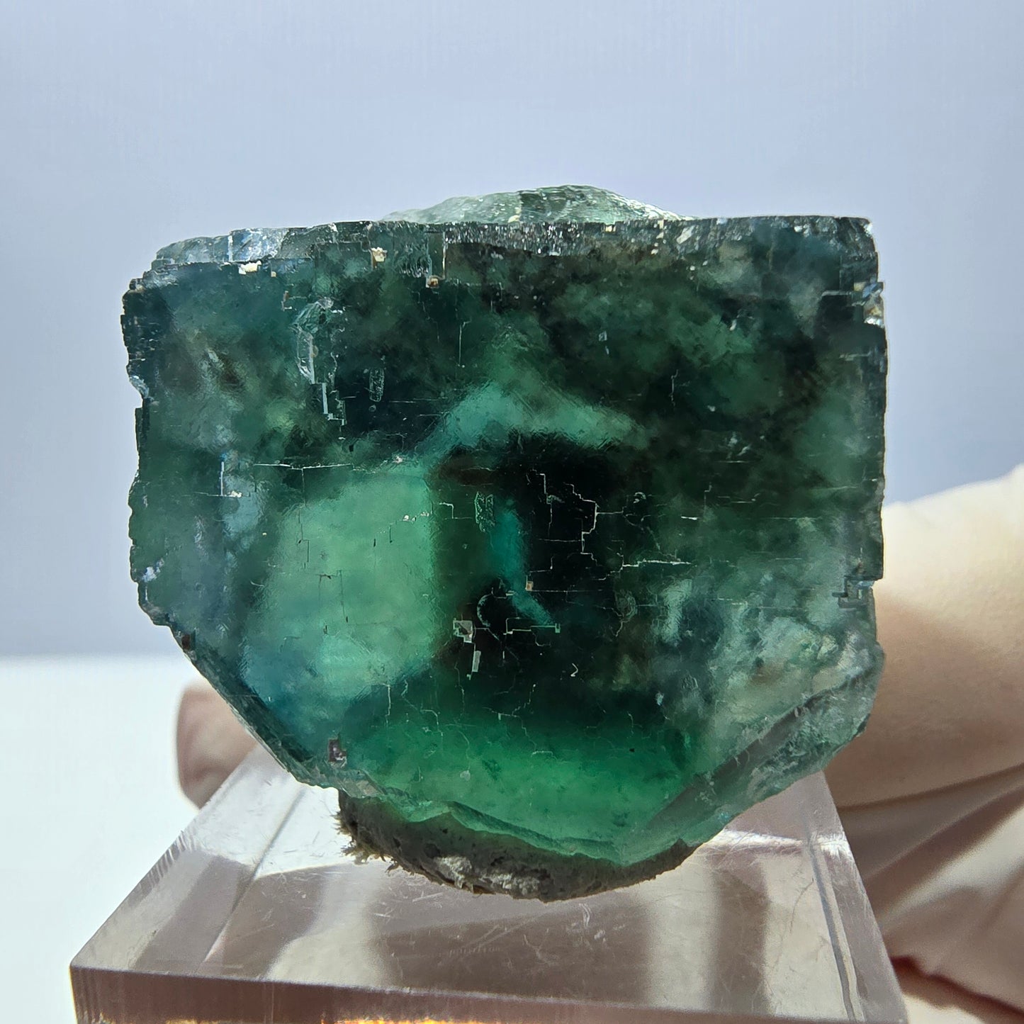 Klarer Phantom Fluorit Würfel parkettiert, grün Okorusu, Namibia 30*26*20mm