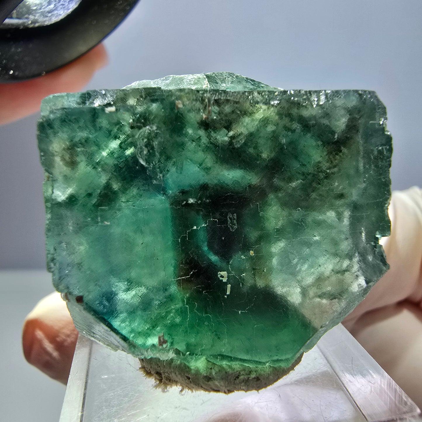 Klarer Phantom Fluorit Würfel parkettiert, grün Okorusu, Namibia 30*26*20mm