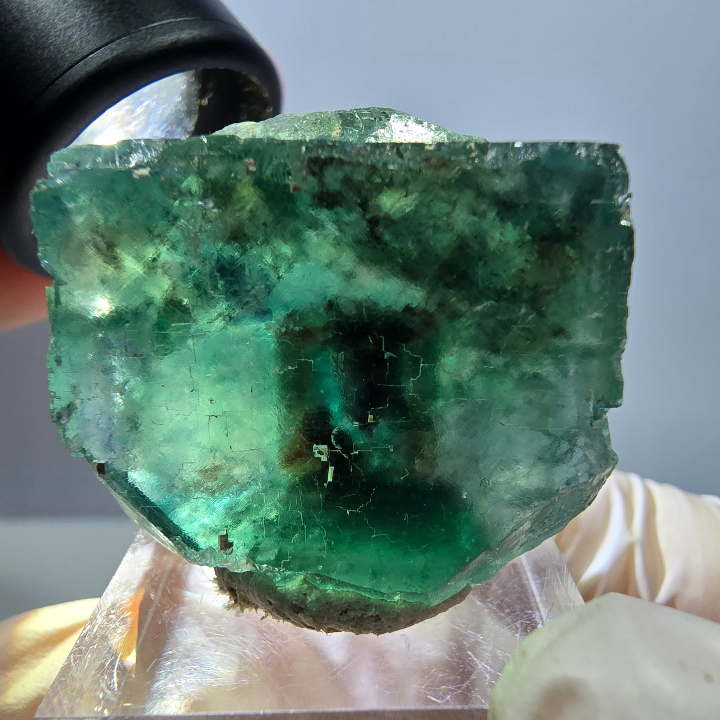Klarer Phantom Fluorit Würfel parkettiert, grün Okorusu, Namibia 30*26*20mm