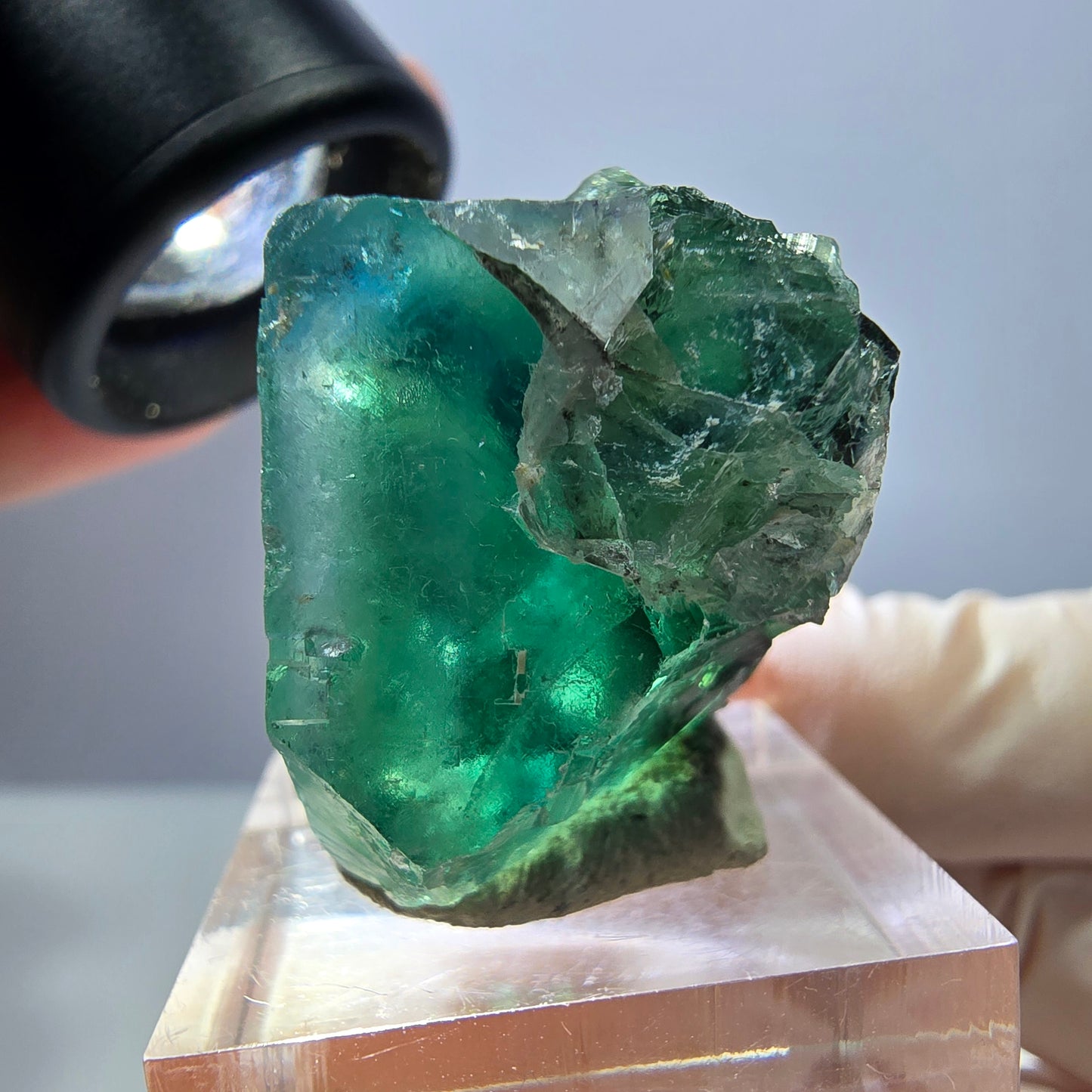 Klarer Phantom Fluorit Würfel parkettiert, grün Okorusu, Namibia 30*26*20mm