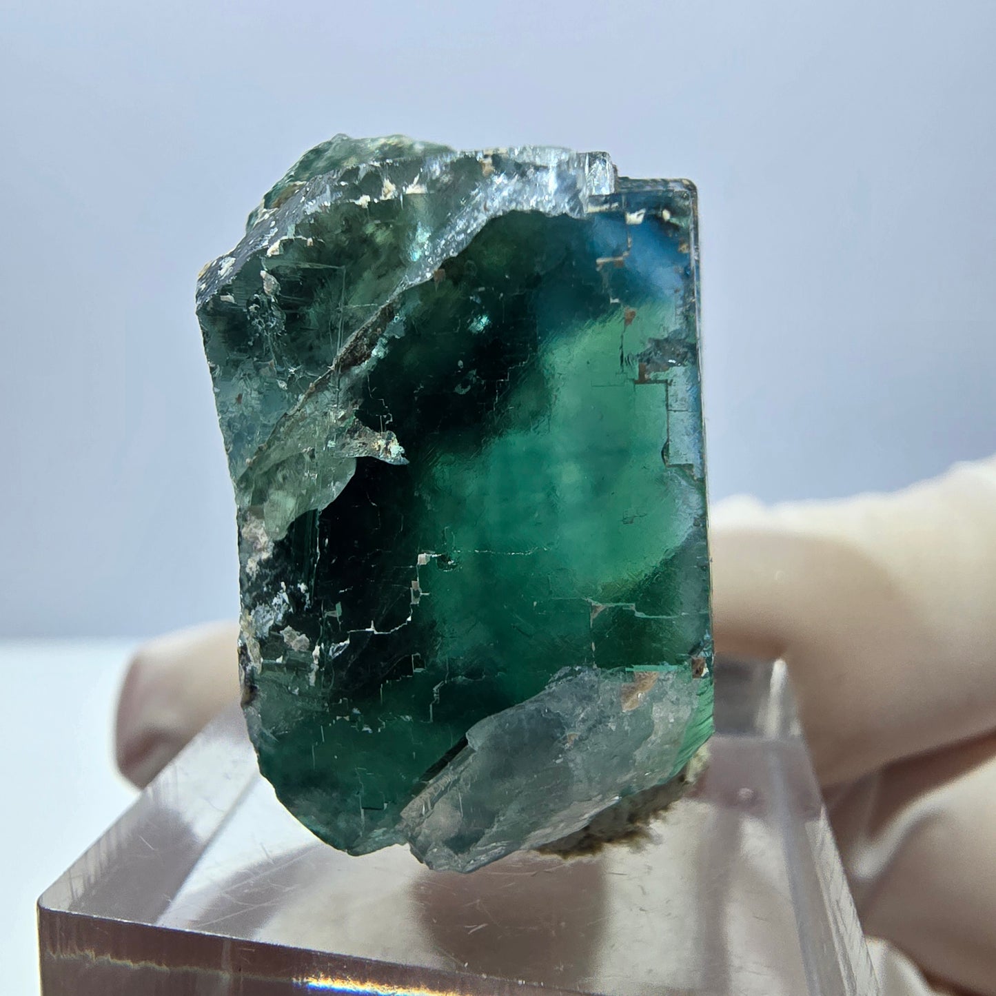 Klarer Phantom Fluorit Würfel parkettiert, grün Okorusu, Namibia 30*26*20mm