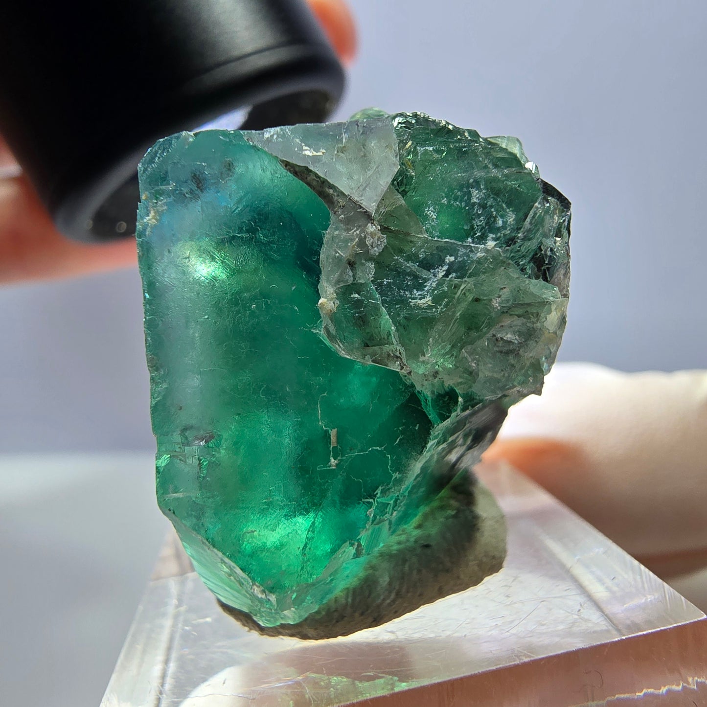 Klarer Phantom Fluorit Würfel parkettiert, grün Okorusu, Namibia 30*26*20mm