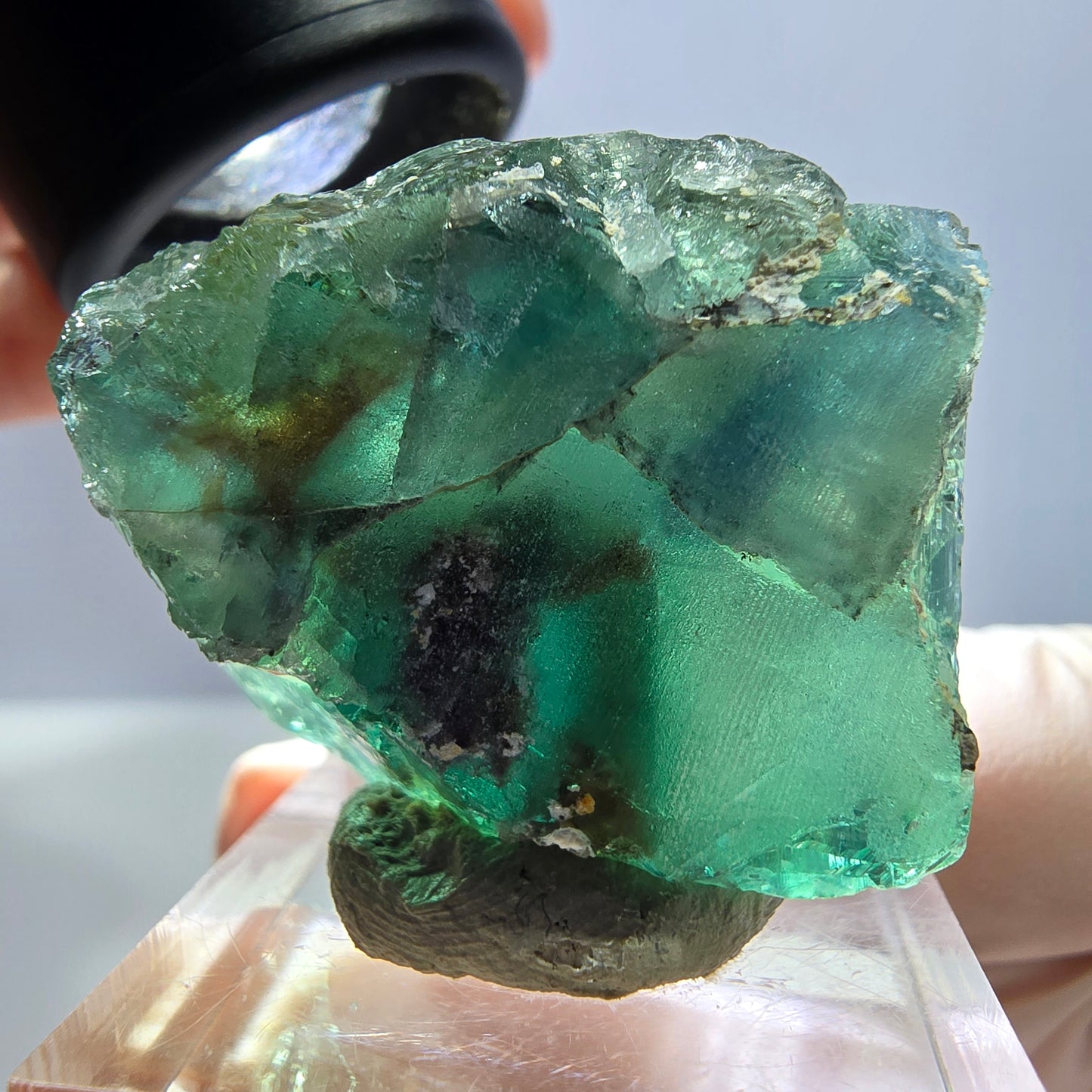 Klarer Phantom Fluorit Würfel parkettiert, grün Okorusu, Namibia 30*26*20mm