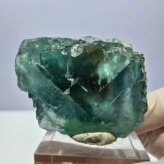 Klarer Phantom Fluorit Würfel parkettiert, grün Okorusu, Namibia 42*31*28mm