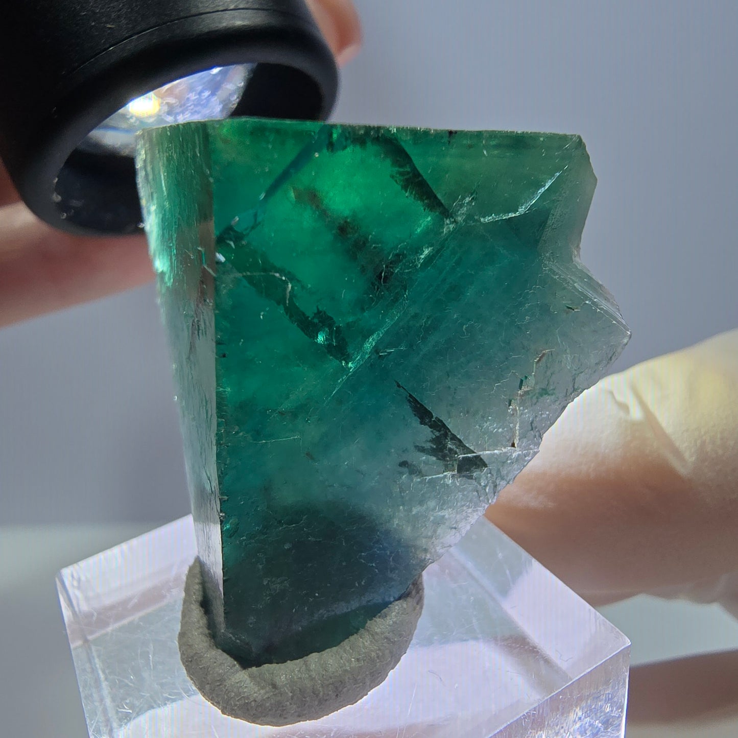 Klarer Phantom Fluorit Würfel parkettiert, grün Okorusu, Namibia 31*29*25mm