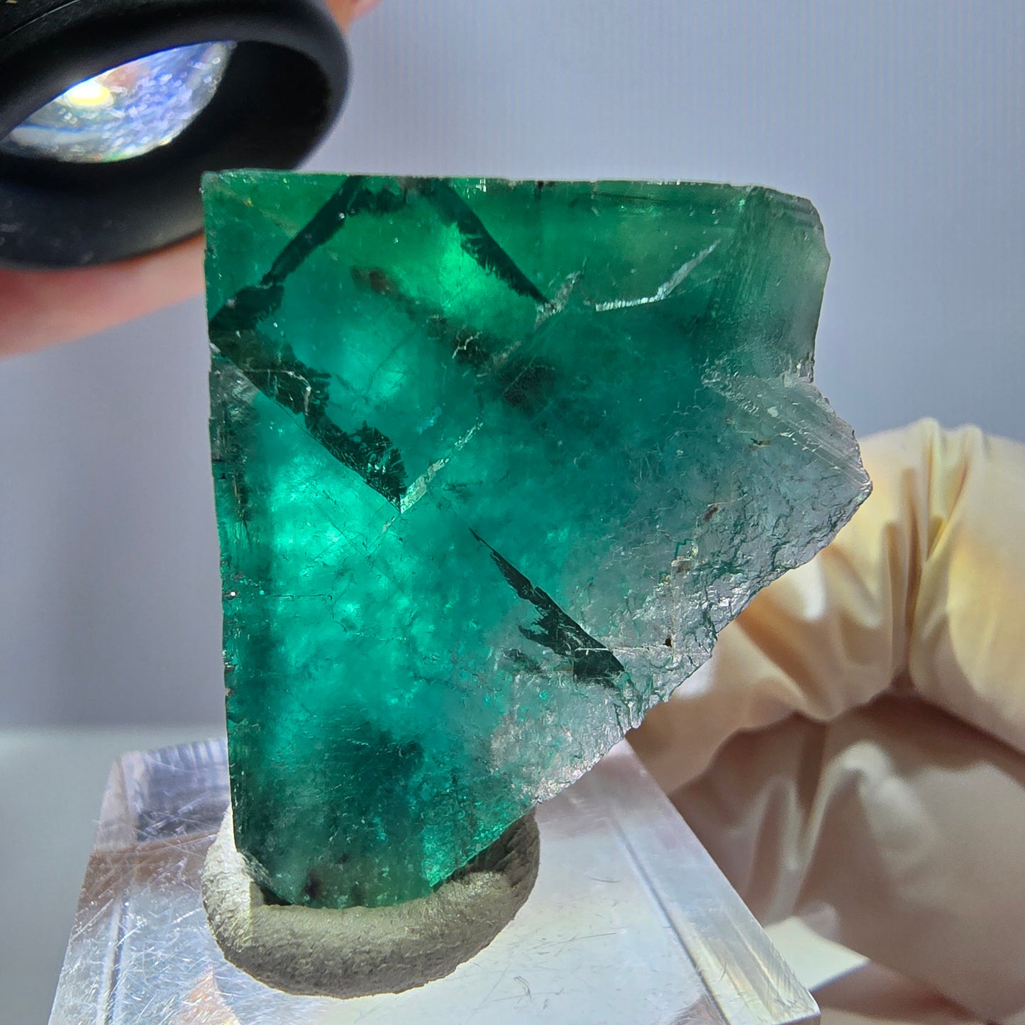Klarer Phantom Fluorit Würfel parkettiert, grün Okorusu, Namibia 31*29*25mm