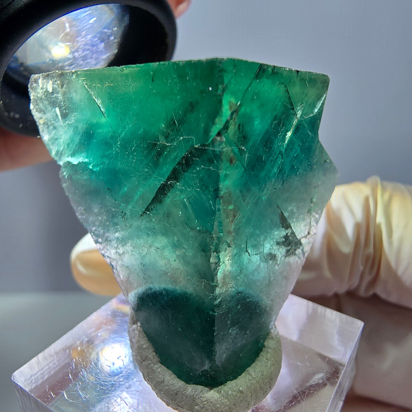 Klarer Phantom Fluorit Würfel parkettiert, grün Okorusu, Namibia 31*29*25mm