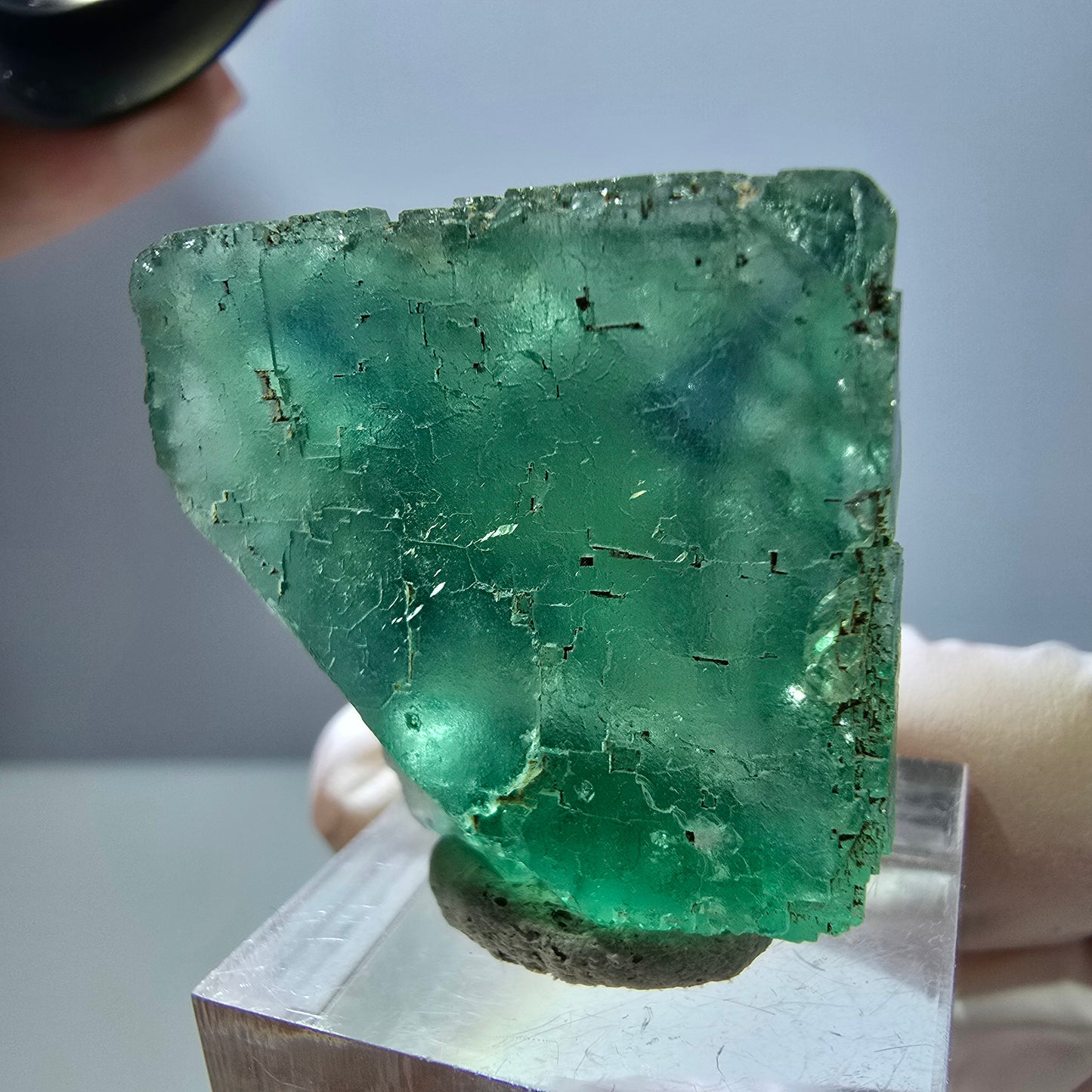 Klarer Phantom Fluorit Würfel parkettiert, grün Okorusu, Namibia 31*29*16mm