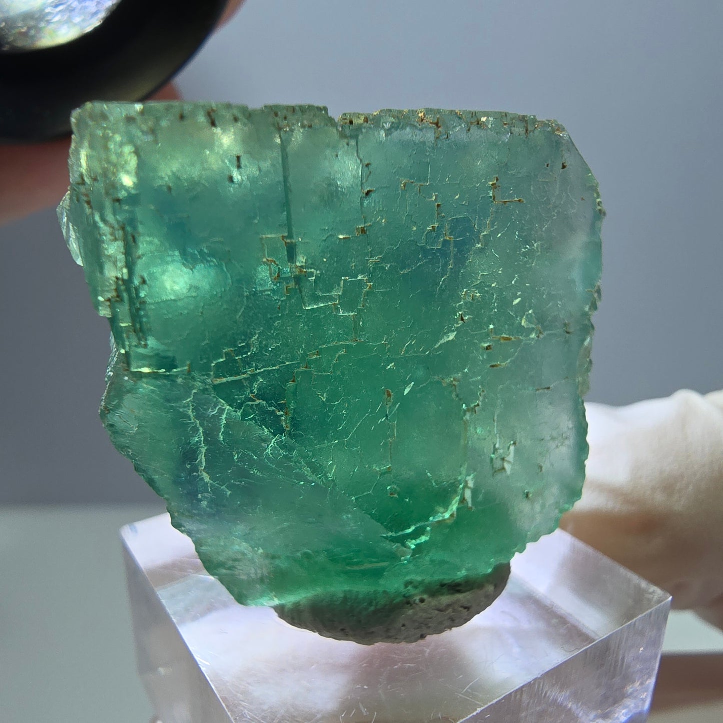 Klarer Phantom Fluorit Würfel parkettiert, grün Okorusu, Namibia 31*29*16mm