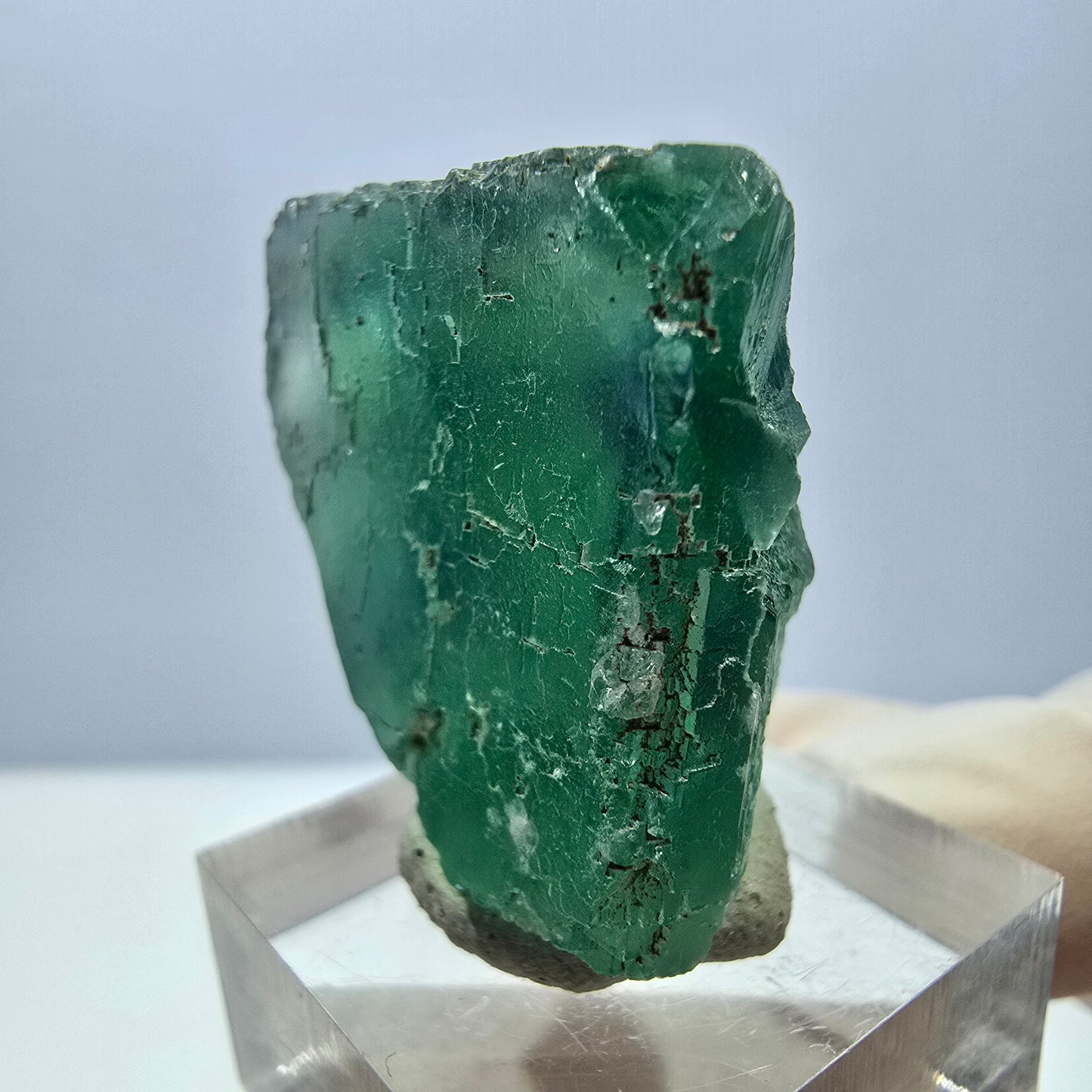 Klarer Phantom Fluorit Würfel parkettiert, grün Okorusu, Namibia 31*29*16mm