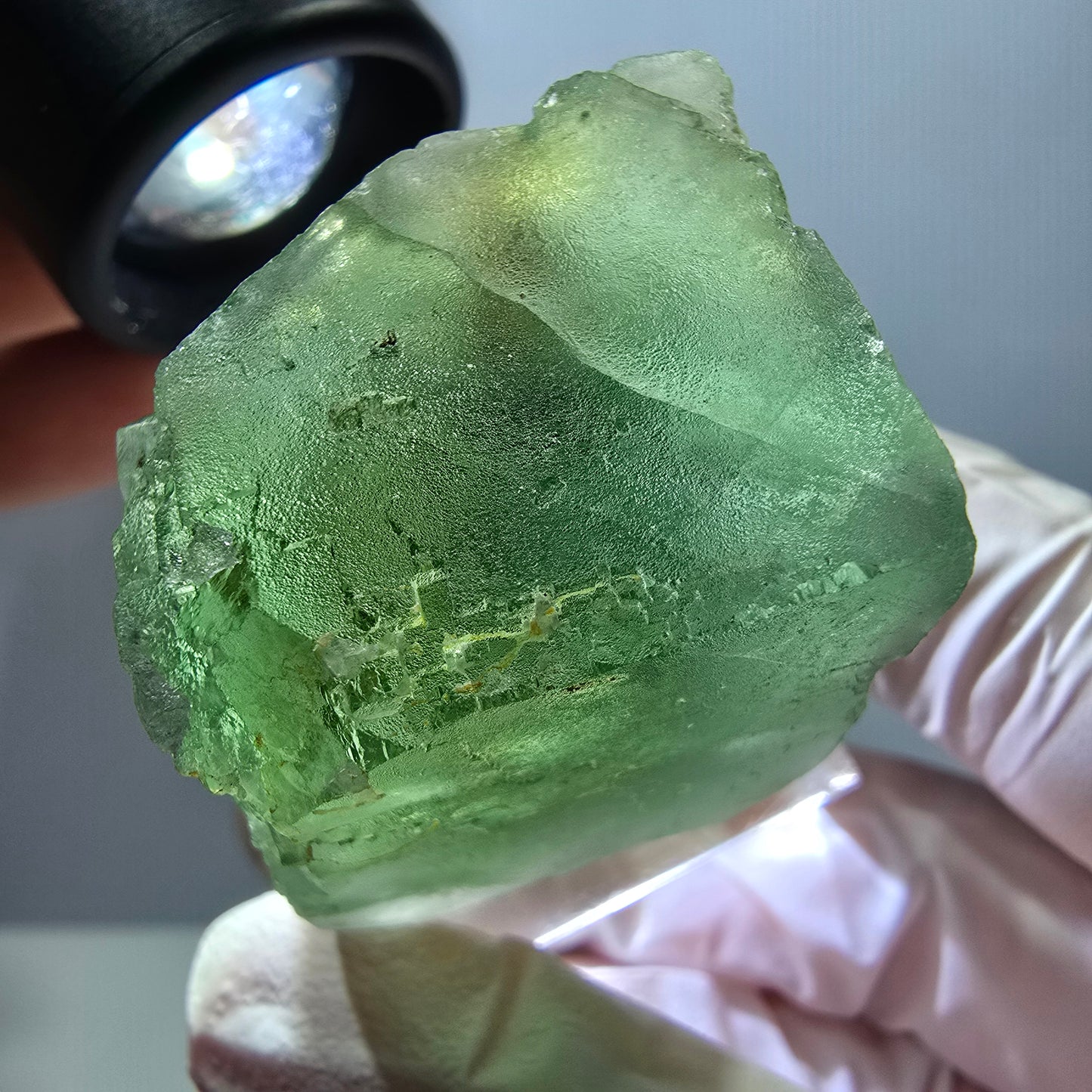Klarer Phantom Fluorit Würfel parkettiert, grün Okorusu, Namibia 30*29*29mm