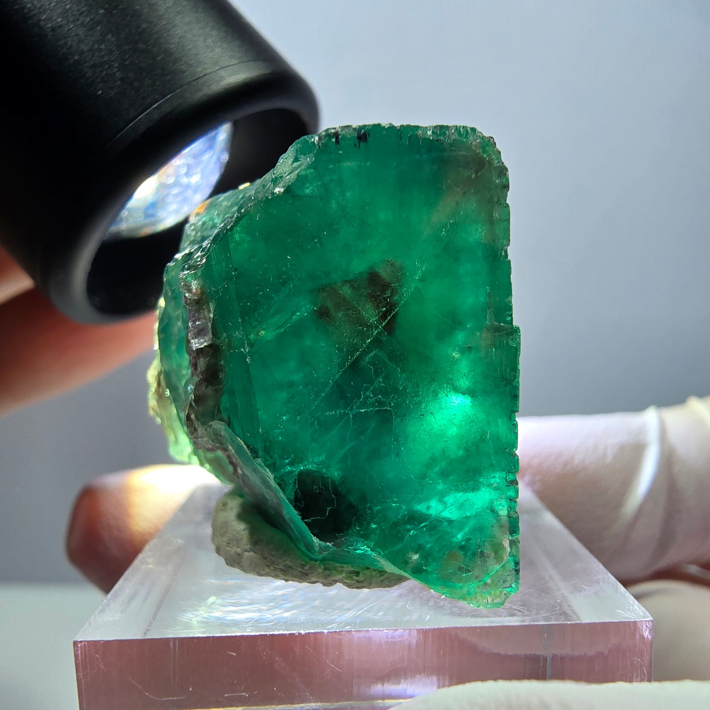 Klarer Phantom Fluorit Würfel parkettiert, grün Okorusu, Namibia 29*25*24mm