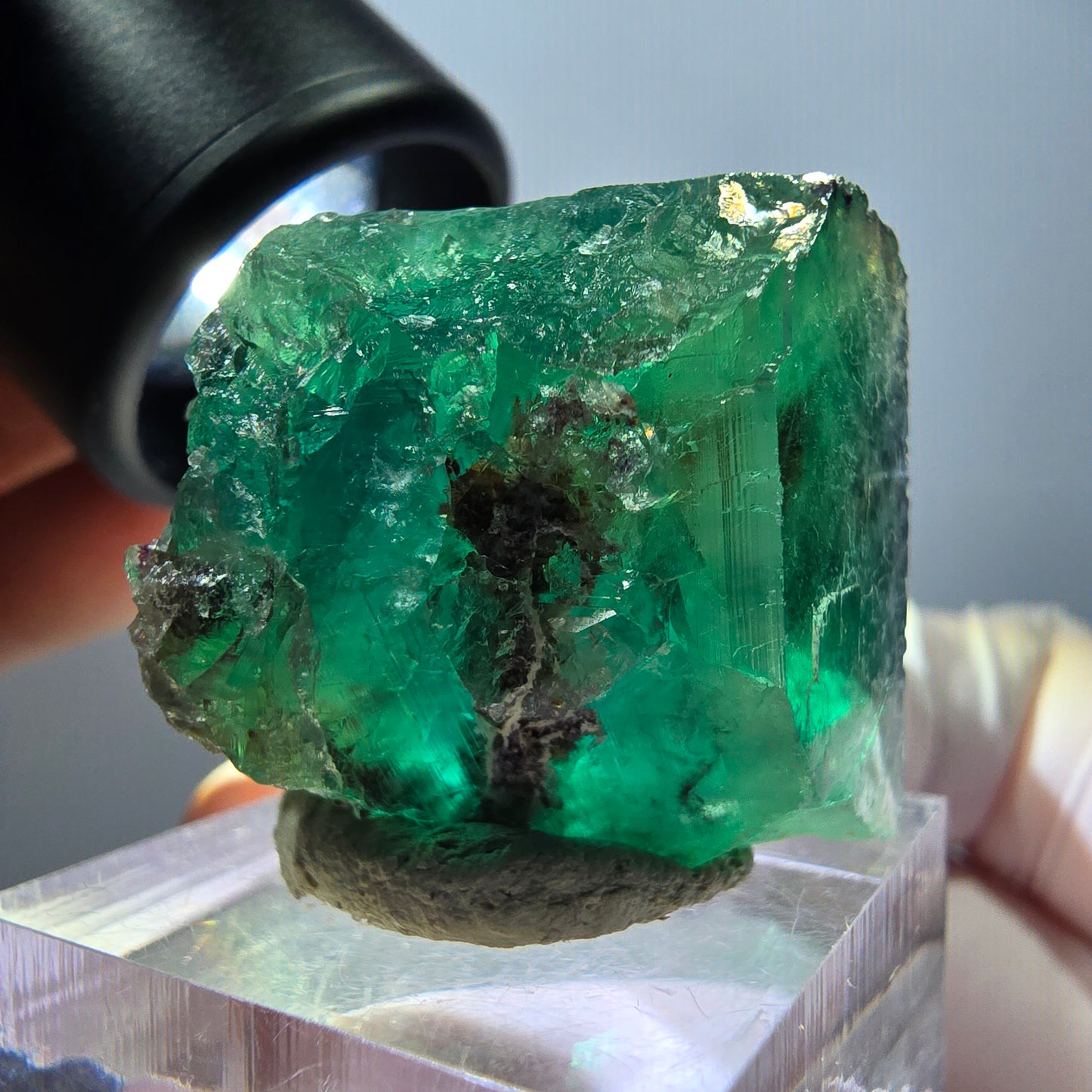 Klarer Phantom Fluorit Würfel parkettiert, grün Okorusu, Namibia 29*25*24mm