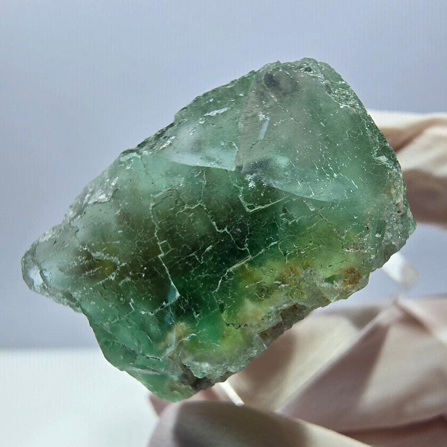 Klarer Phantom Fluorit Würfel parkettiert, grün Okorusu, Namibia 32*27*22mm