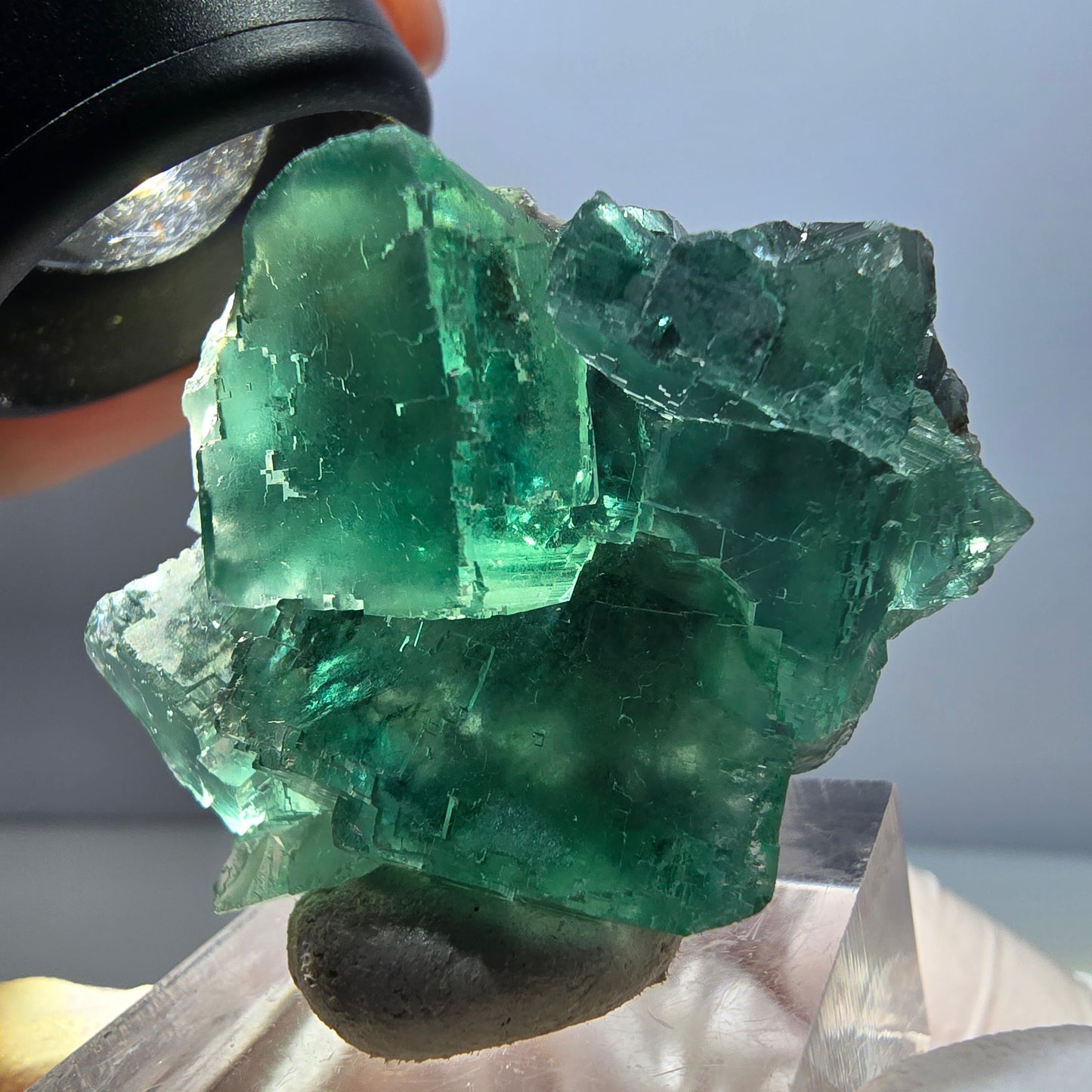 Klarer Phantom Fluorit Würfel parkettiert, grün Okorusu, Namibia 40*32*16mm