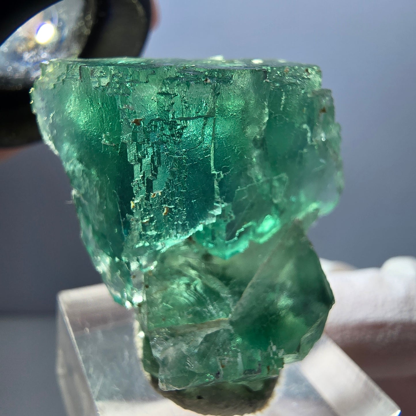 Klarer Phantom Fluorit Würfel parkettiert, grün Okorusu, Namibia 35*31*23mm