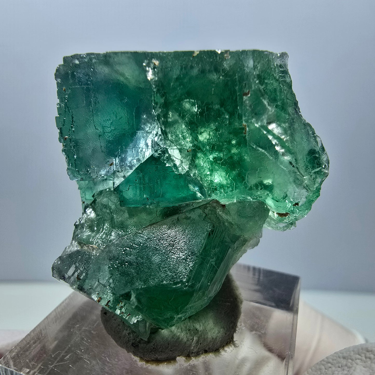 Klarer Phantom Fluorit Würfel parkettiert, grün Okorusu, Namibia 35*31*23mm