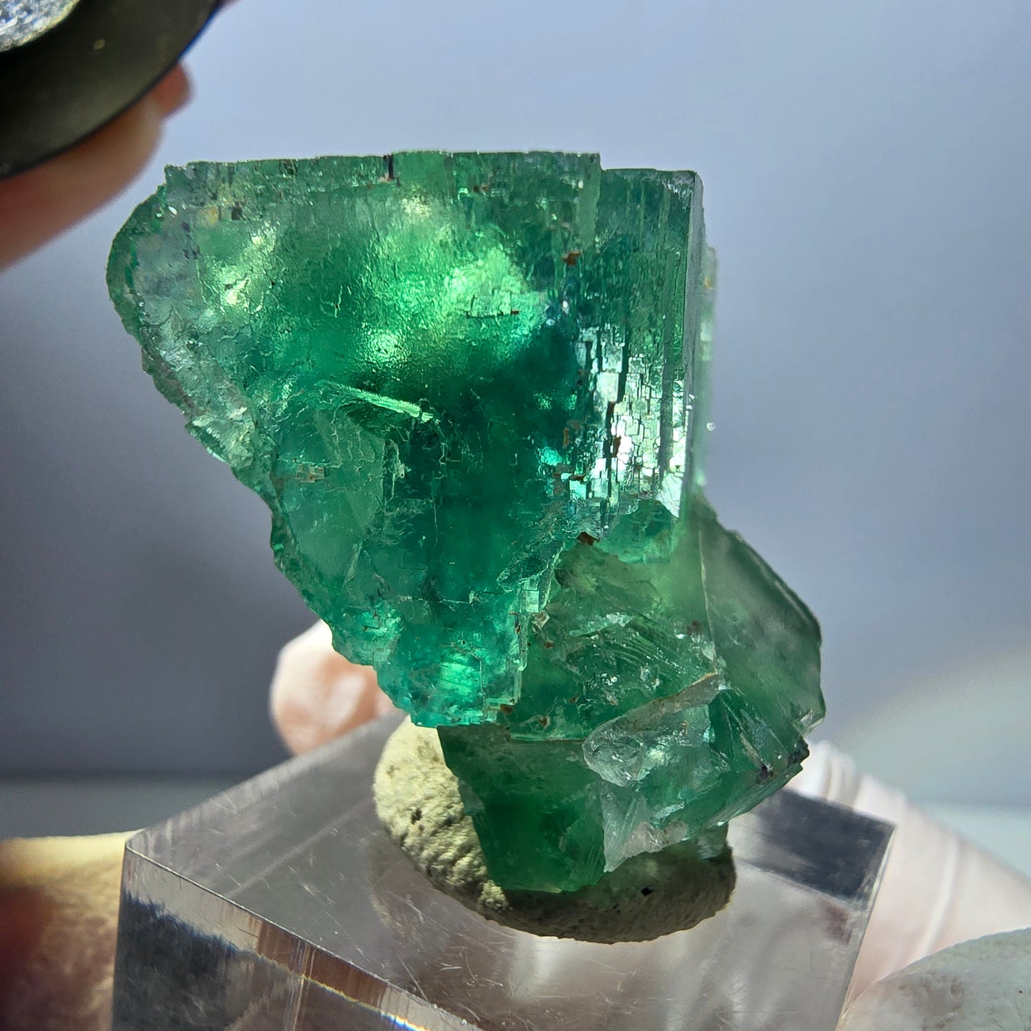 Klarer Phantom Fluorit Würfel parkettiert, grün Okorusu, Namibia 35*31*23mm
