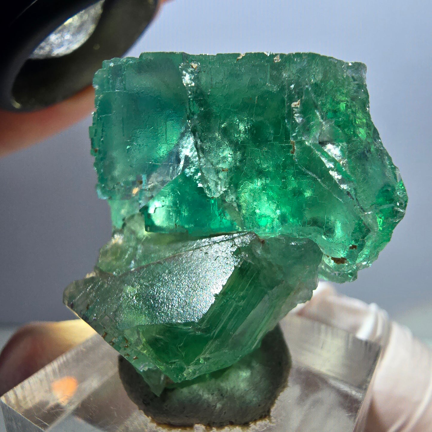 Klarer Phantom Fluorit Würfel parkettiert, grün Okorusu, Namibia 35*31*23mm