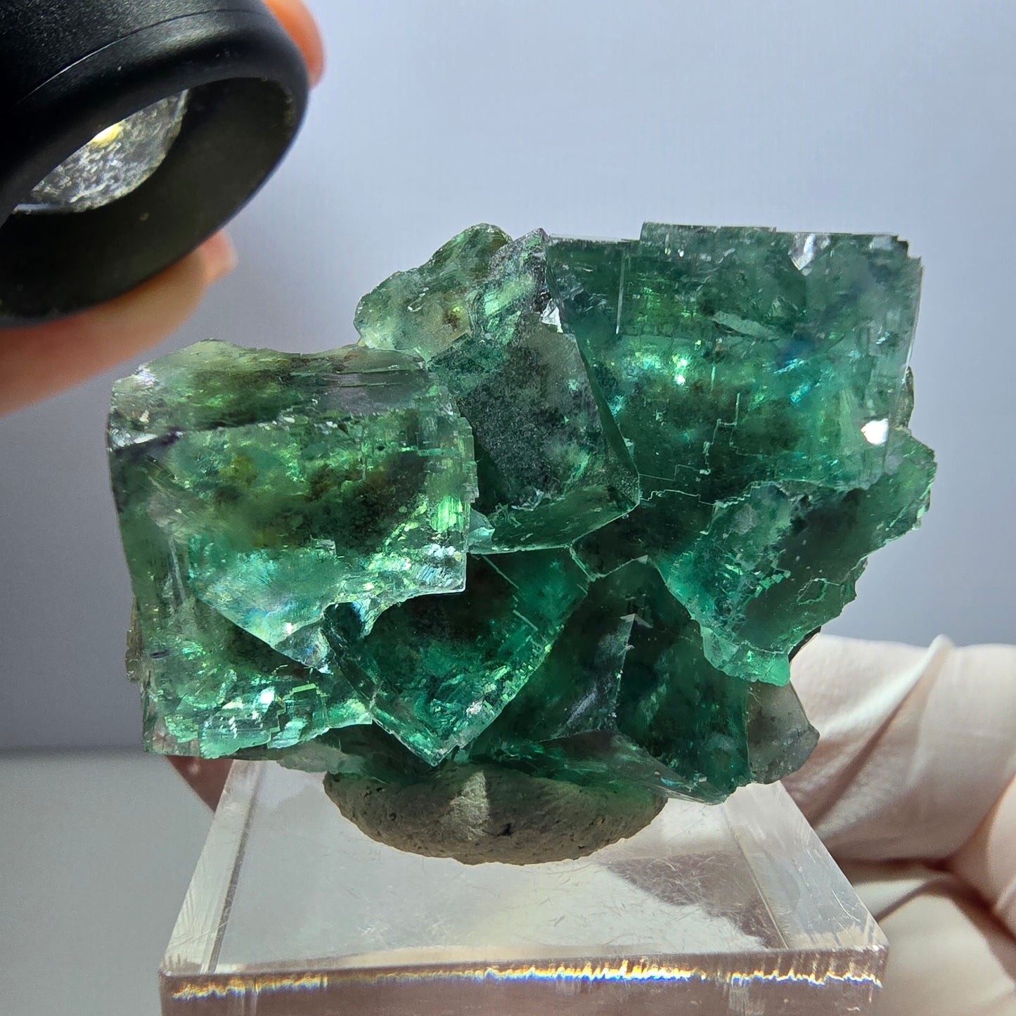 Klarer Phantom Fluorit Würfel parkettiert, grün Okorusu, Namibia 38*28*22mm