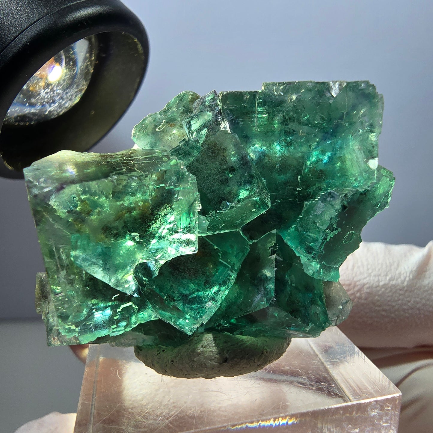 Klarer Phantom Fluorit Würfel parkettiert, grün Okorusu, Namibia 38*28*22mm