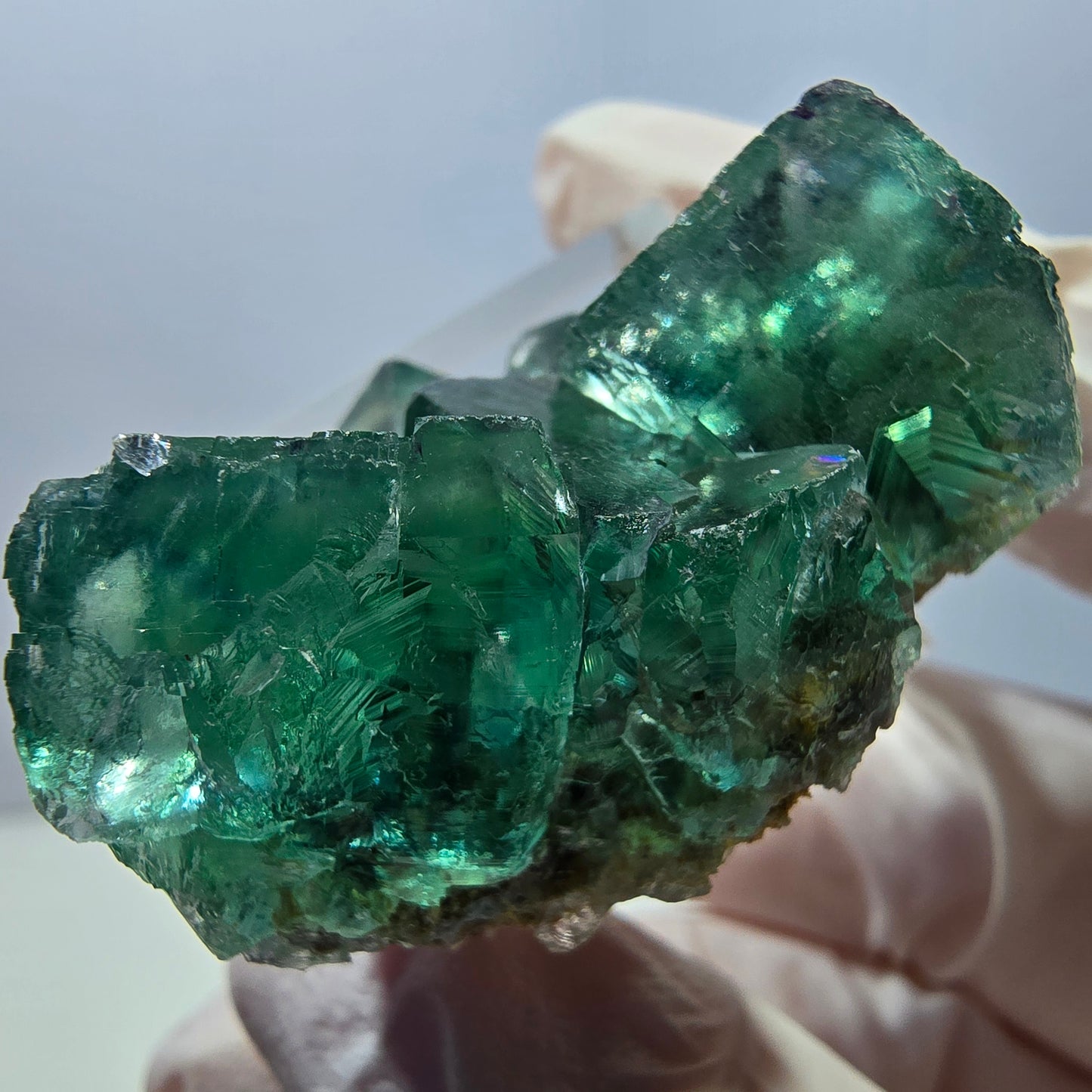 Klarer Phantom Fluorit Würfel parkettiert, grün Okorusu, Namibia 38*28*22mm