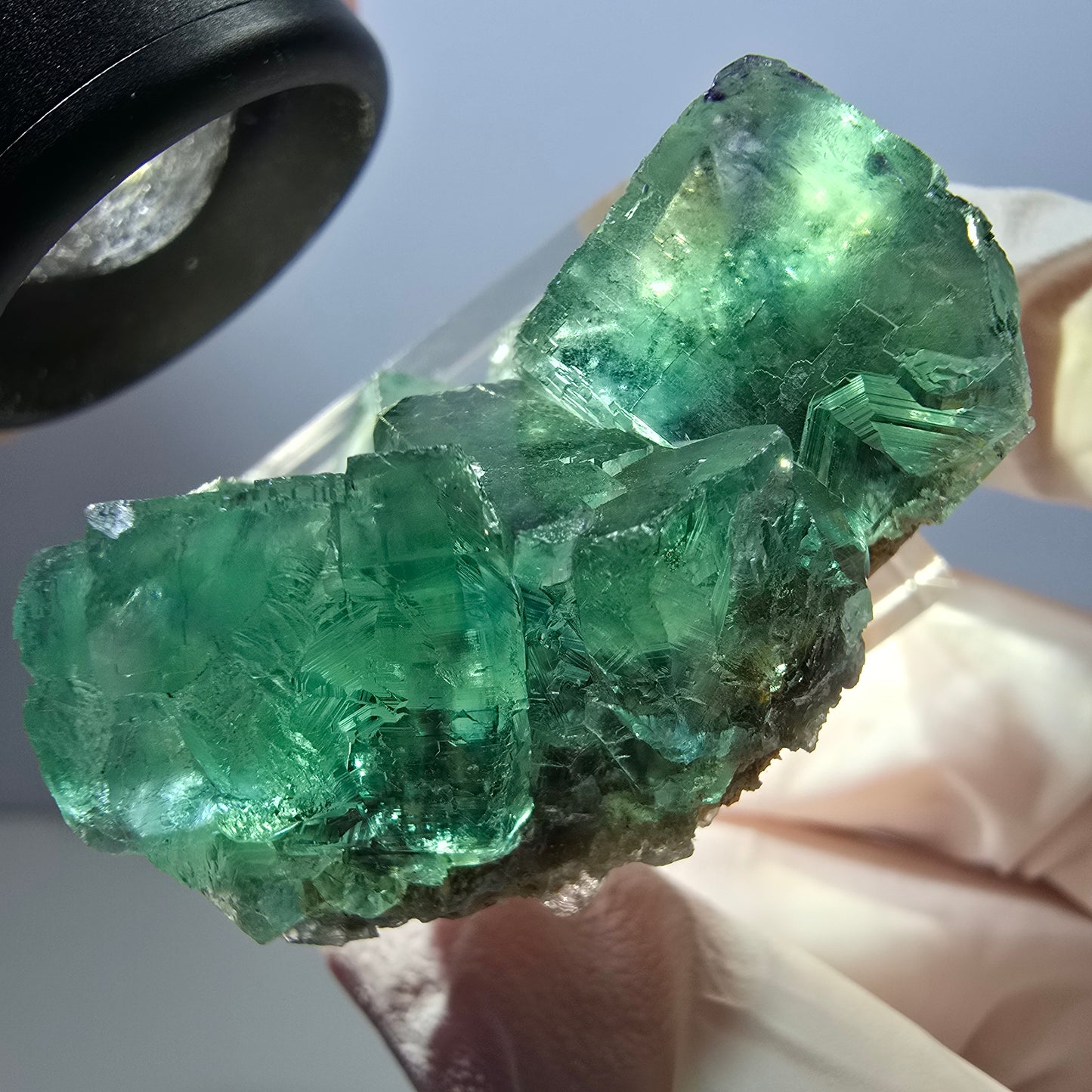 Klarer Phantom Fluorit Würfel parkettiert, grün Okorusu, Namibia 38*28*22mm