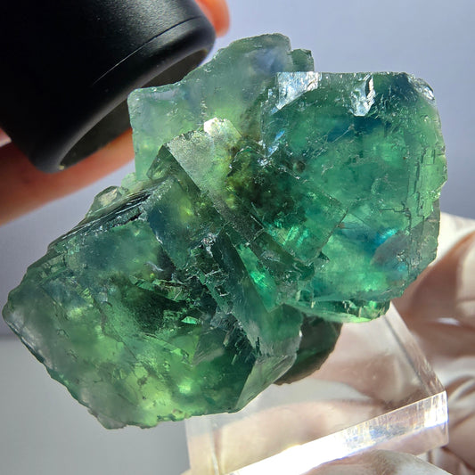 Klarer Phantom Fluorit Würfel parkettiert, grün Okorusu, Namibia 49*36*22mm