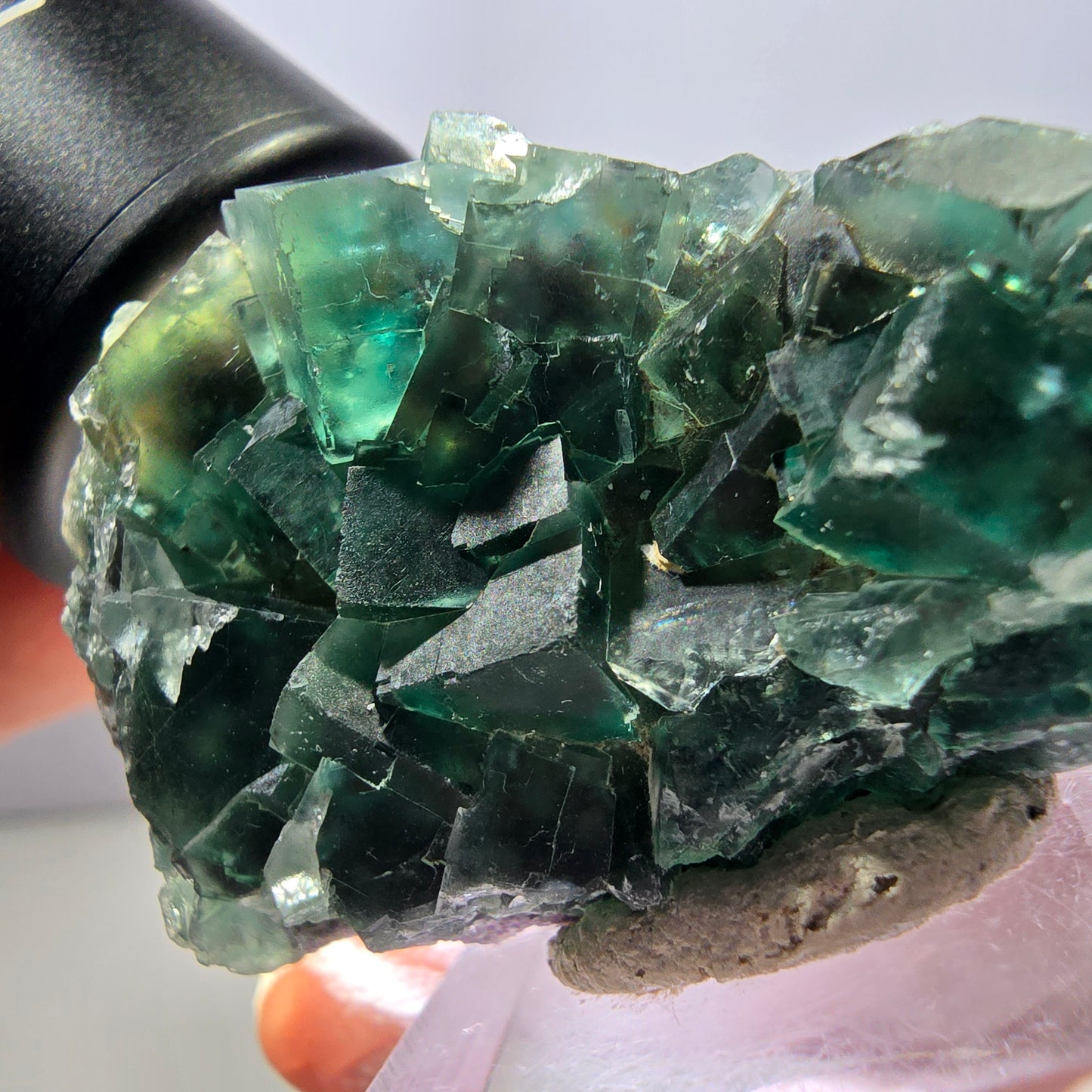 Klarer Phantom Fluorit Würfel parkettiert, grün Okorusu, Namibia 46*30*12mm