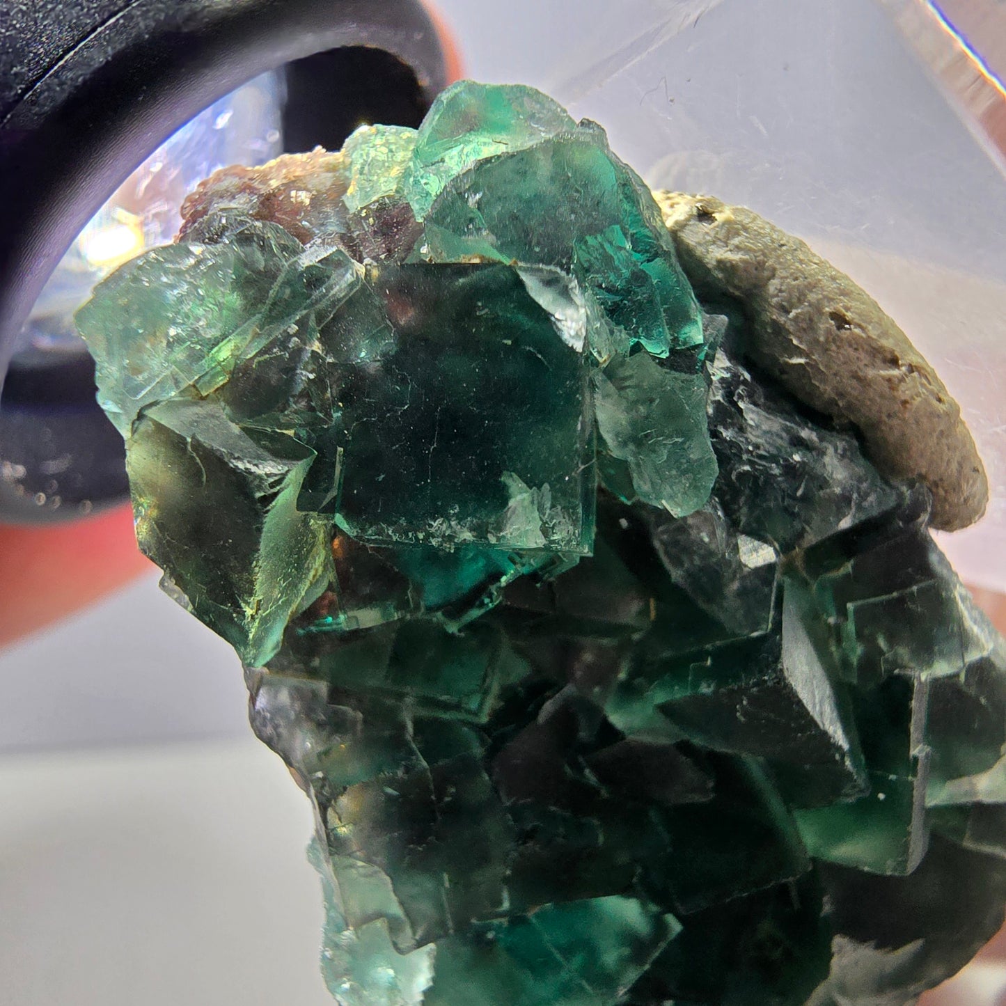 Klarer Phantom Fluorit Würfel parkettiert, grün Okorusu, Namibia 46*30*12mm