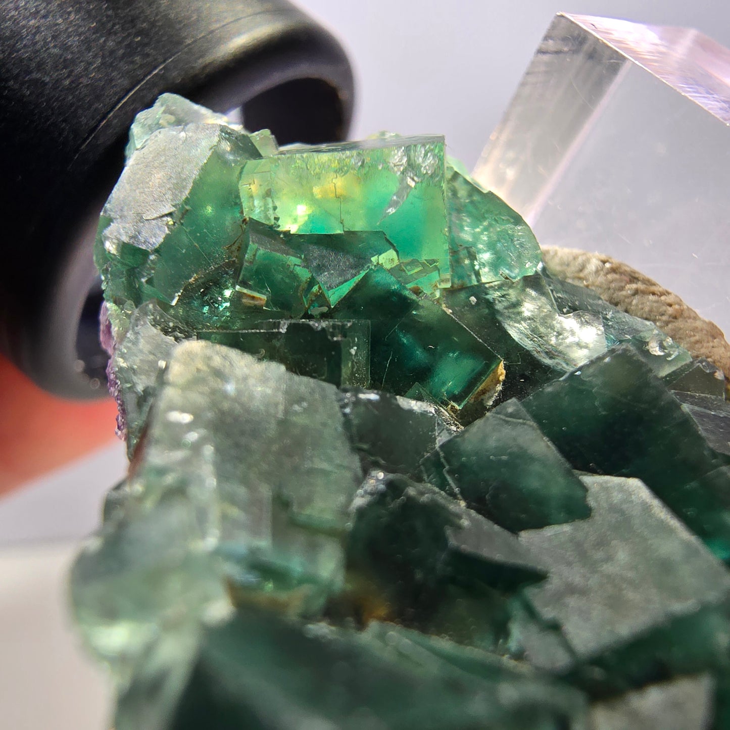 Klarer Phantom Fluorit Würfel parkettiert, grün Okorusu, Namibia 46*30*12mm