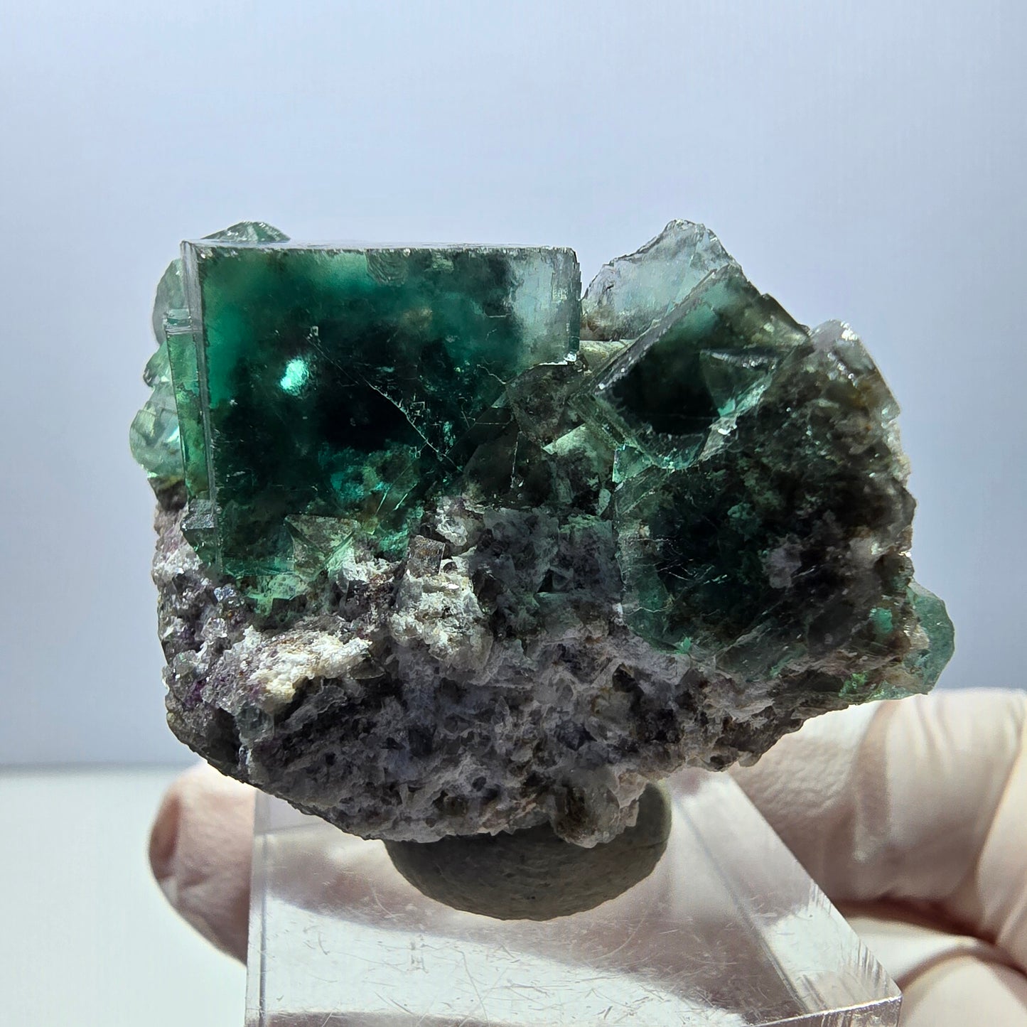 Klarer Phantom Fluorit Würfel parkettiert, grün Okorusu, Namibia 46*34*25mm