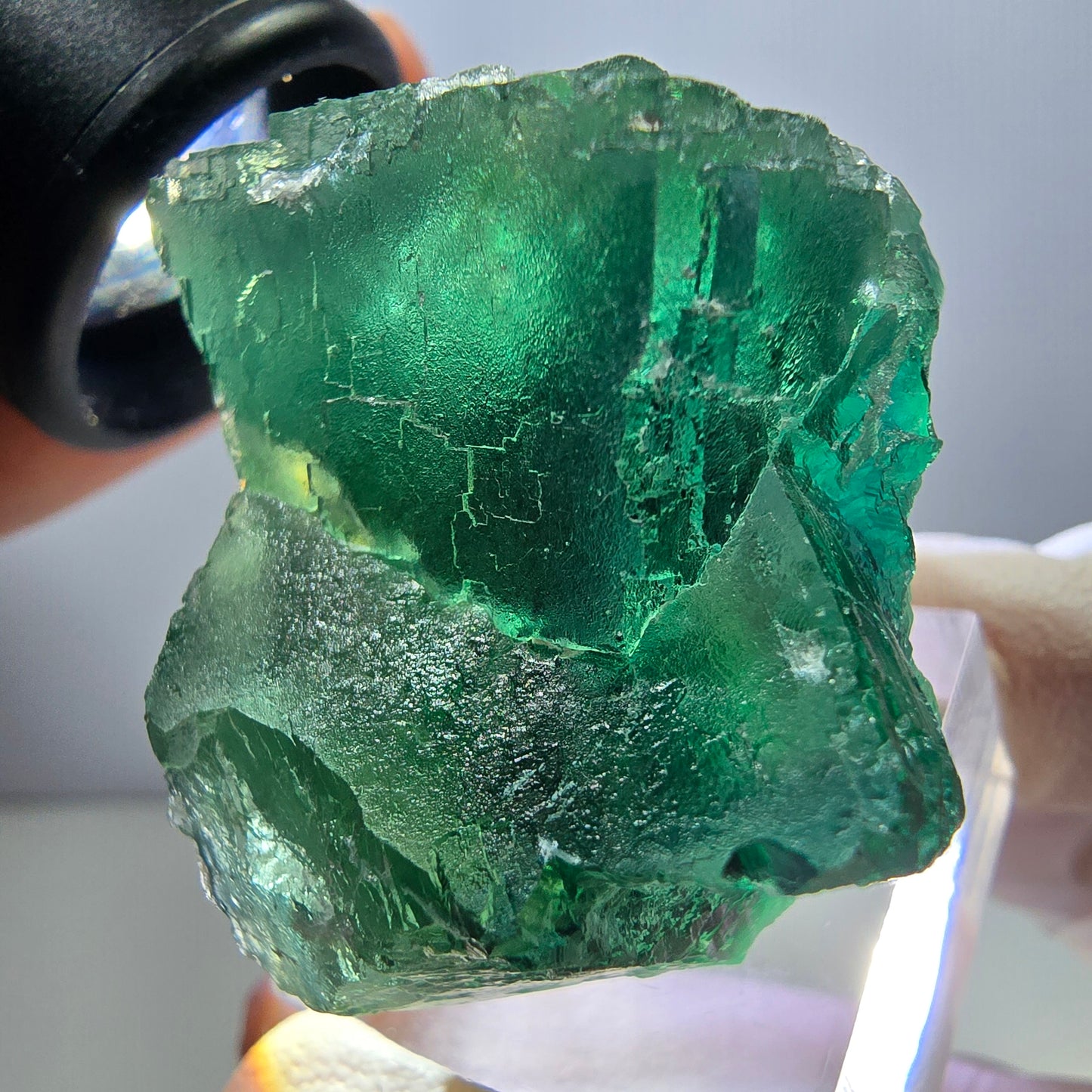 Klarer Phantom Fluorit Würfel parkettiert, grün Okorusu, Namibia 42*33*29mm