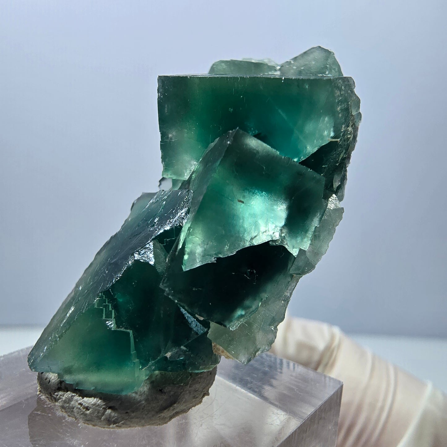 Klarer Phantom Fluorit Würfel parkettiert, grün Okorusu, Namibia 26*26*25mm