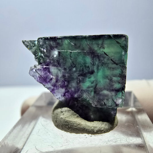 Klarer Phantom Fluorit Würfel, grün lila Okorusu, Namibia 20*18*14mm