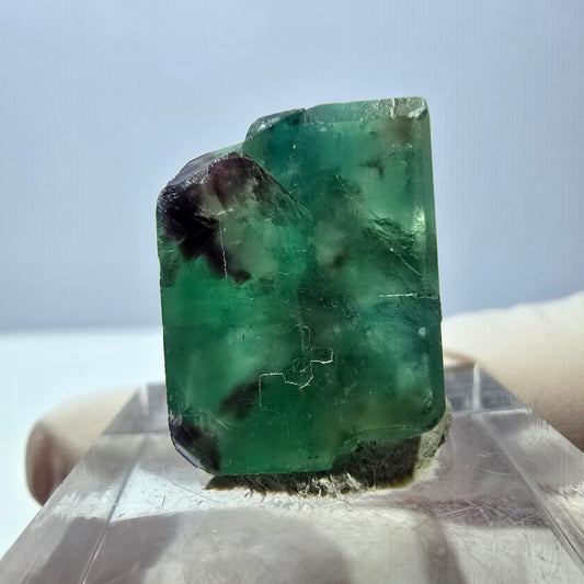 Klarer Phantom Fluorit Würfel, grün lila Okorusu, Namibia 19*14*13mm