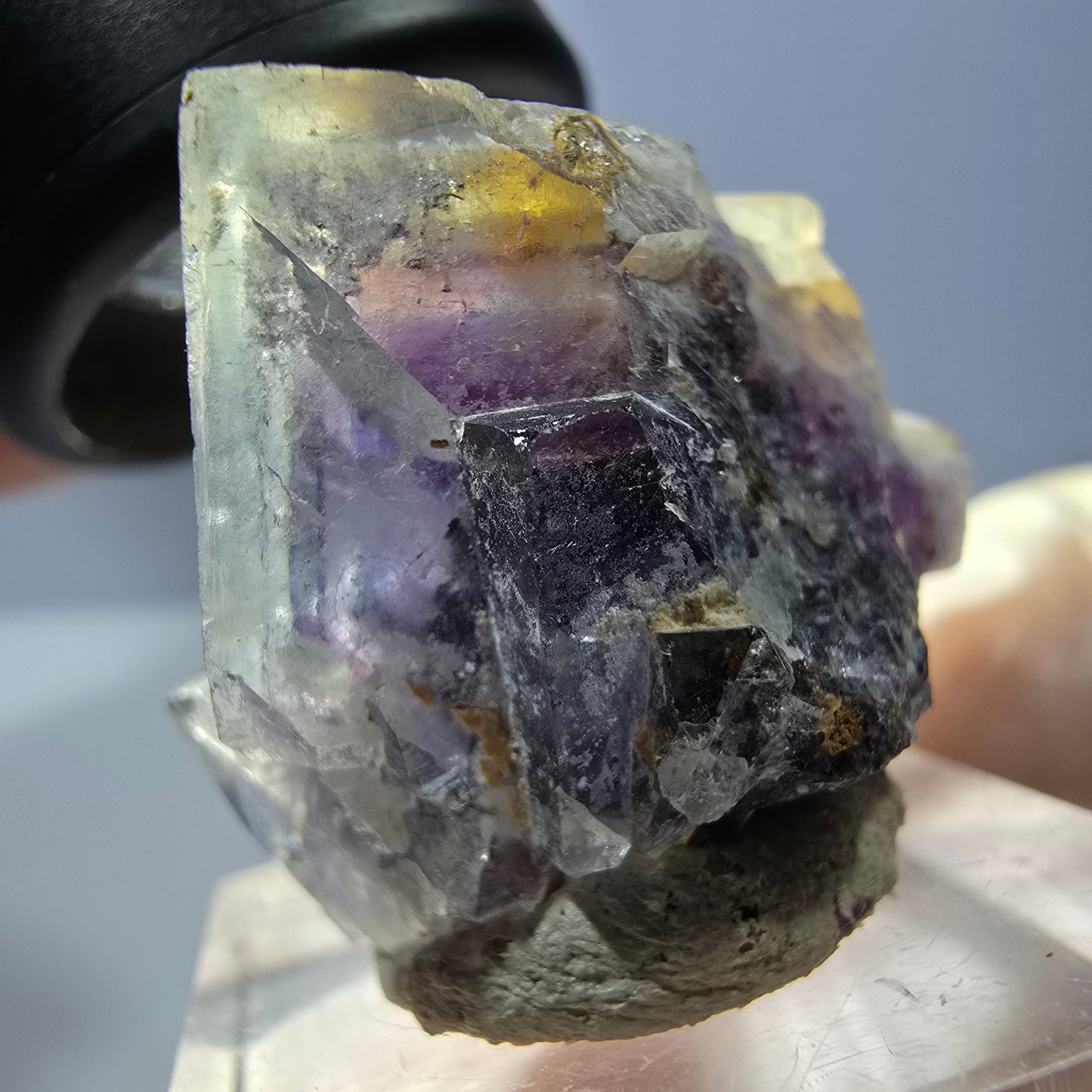 Phantom Fluorit Würfel Stufe, lila Okorusu, Namibia 30*26*19mm