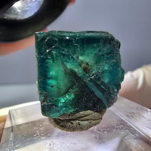 Phantom Fluorit Würfel parkettiert, grün lila Okorusu, Namibia 16*16*14mm