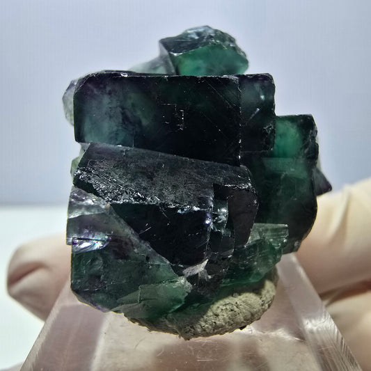 Phantom Fluorit Würfel Stufe, lila grün Okorusu, Namibia 34*29*21mm