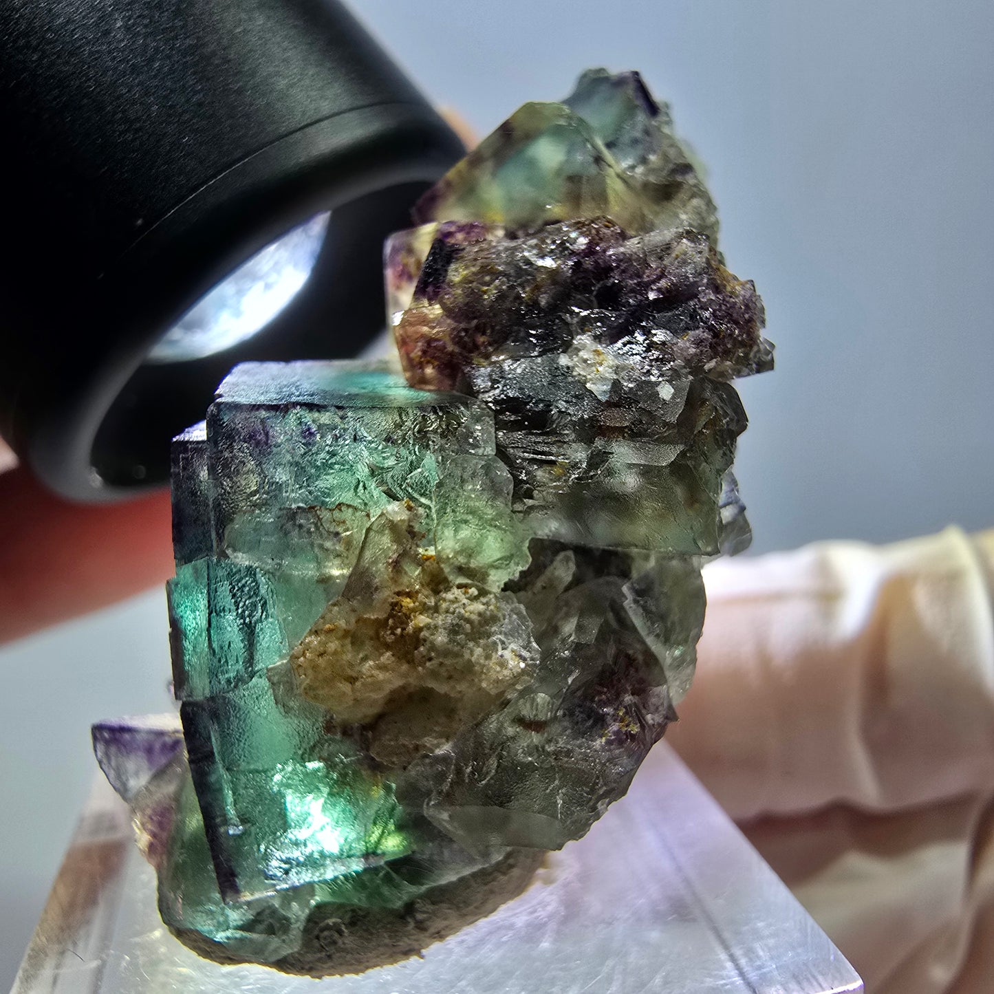 Phantom Fluorit Würfel Stufe, lila grün Okorusu, Namibia 43*29*20mm
