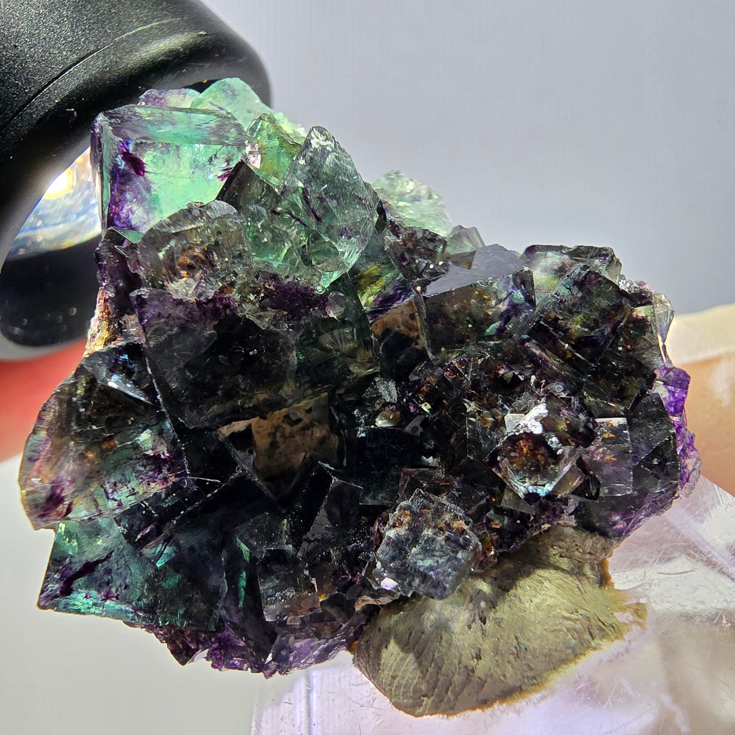 Phantom Fluorit Würfel Stufe, lila grün Okorusu, Namibia 36*35*21mm